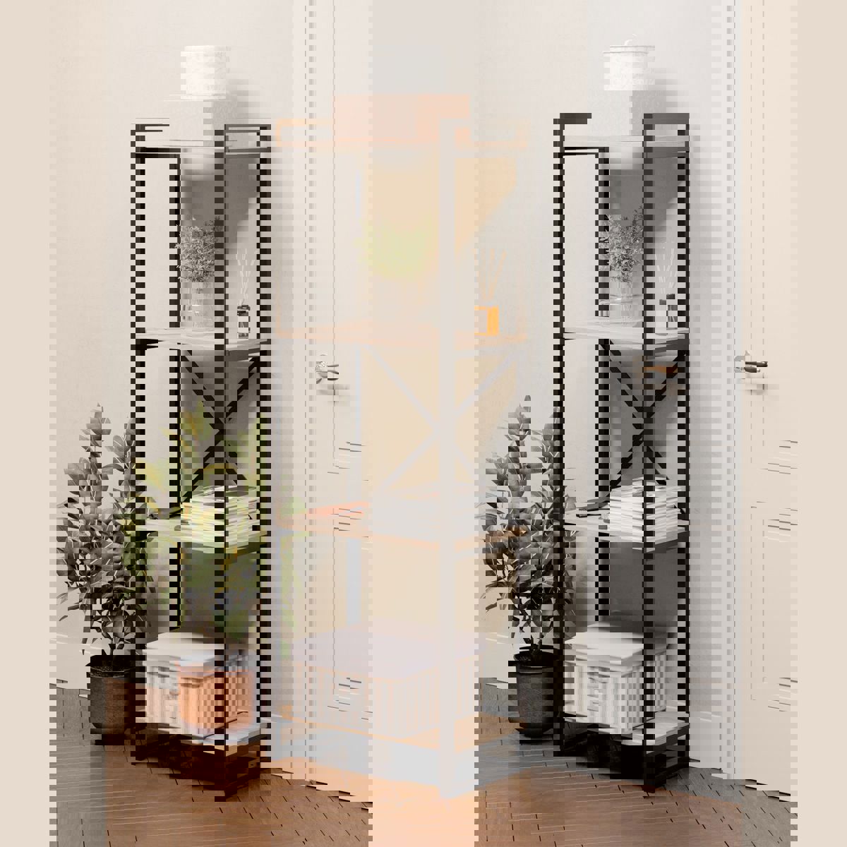 Изображение товара Стеллаж ММК 55x152x33 см высокопрочный из ЛДСП для дома и офиса