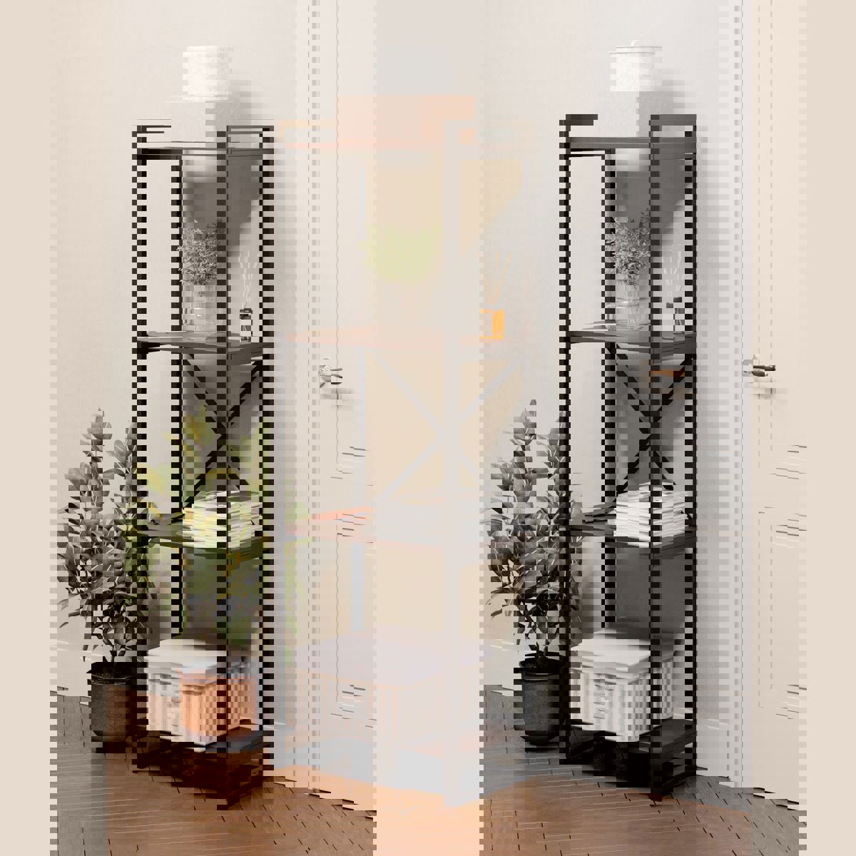 Изображение товара Стеллаж напольный Ммк лофт 55x152x33 см нагрузка до 50 кг ЛДСП цвет венге