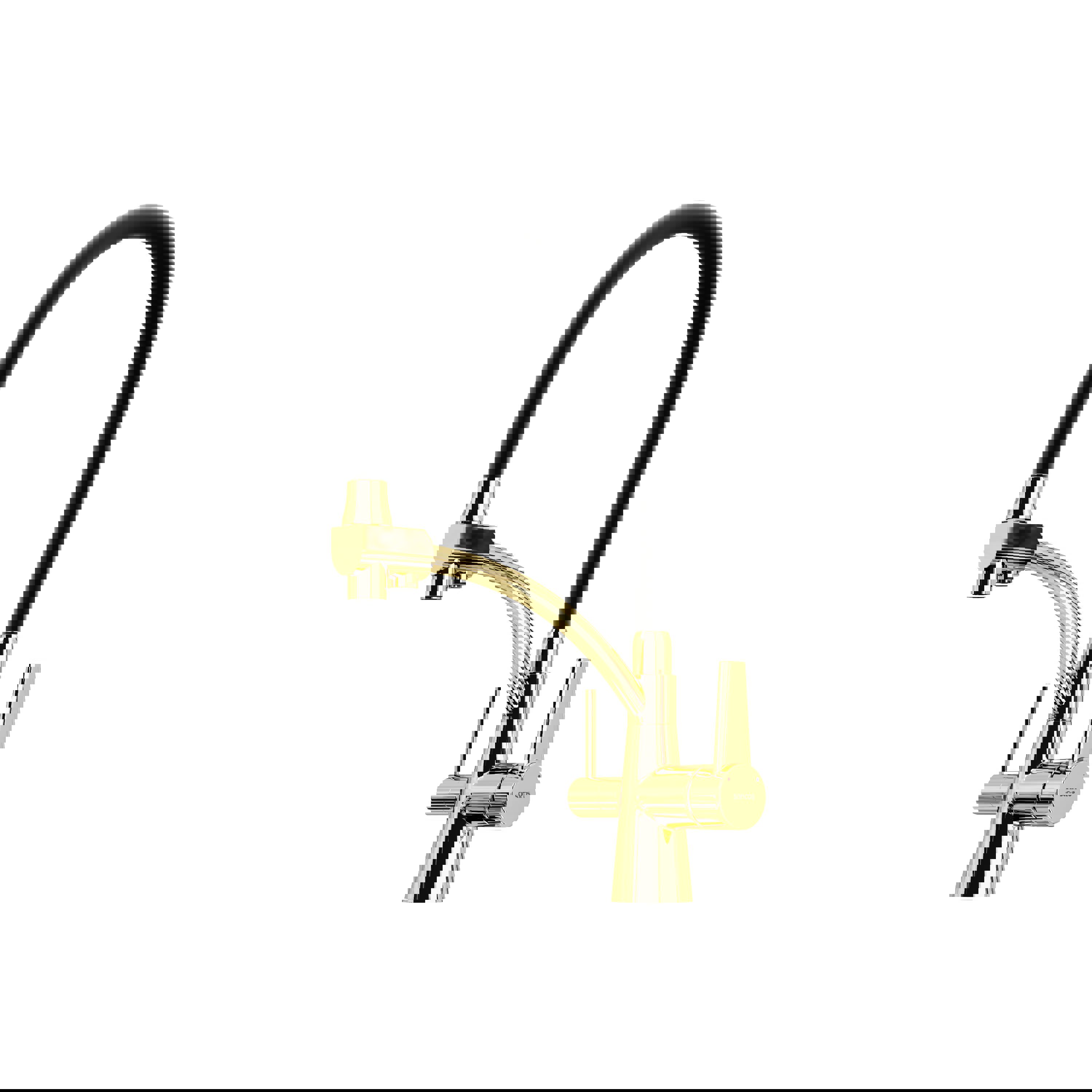 Изображение товара Смеситель для кухни Sancos SC4001ZG поворотный излив 19.5 см цвет золото черный