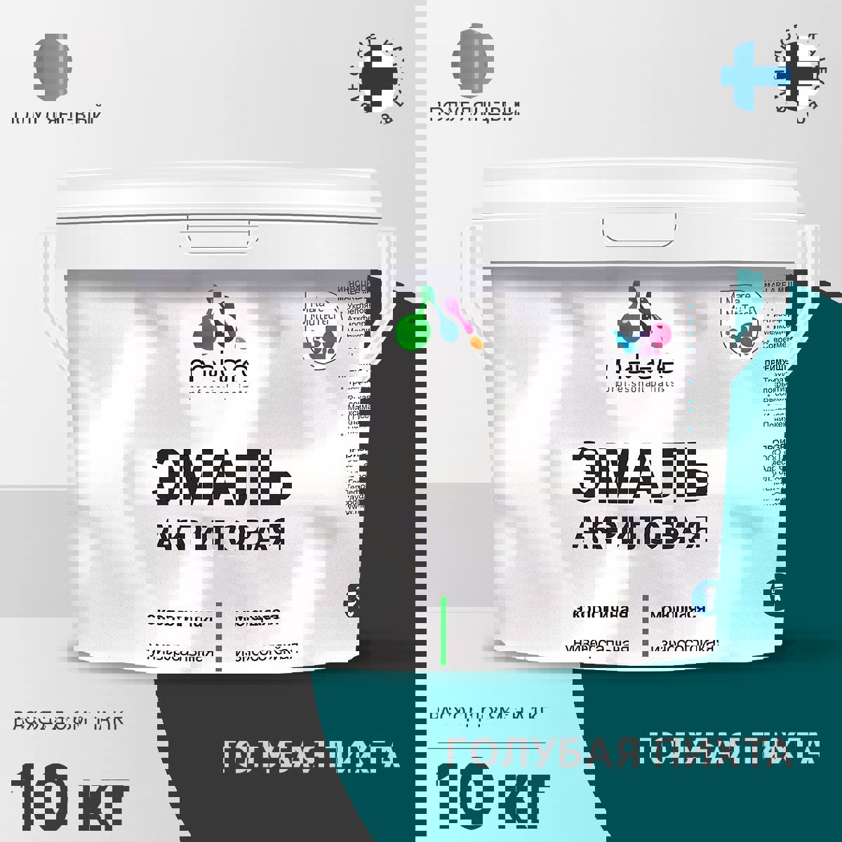 Изображение товара Эмаль для деревянных и минеральных поверхностей Malare универсальная износостойкая полуглянцевая цвет голубая пихта 10 кг