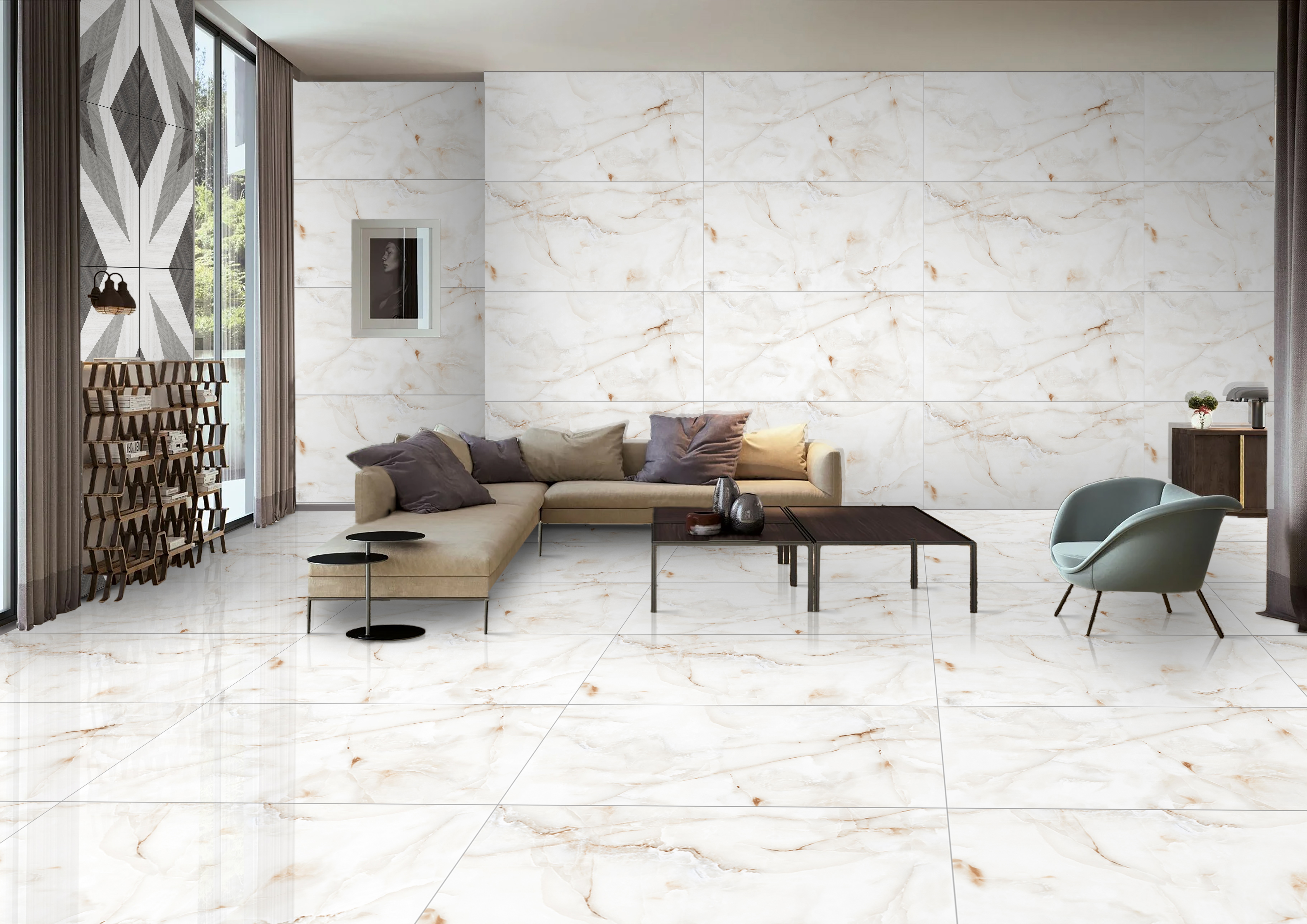 Изображение товара Керамогранит KERALD Antisky Glossy 60x120 см белый