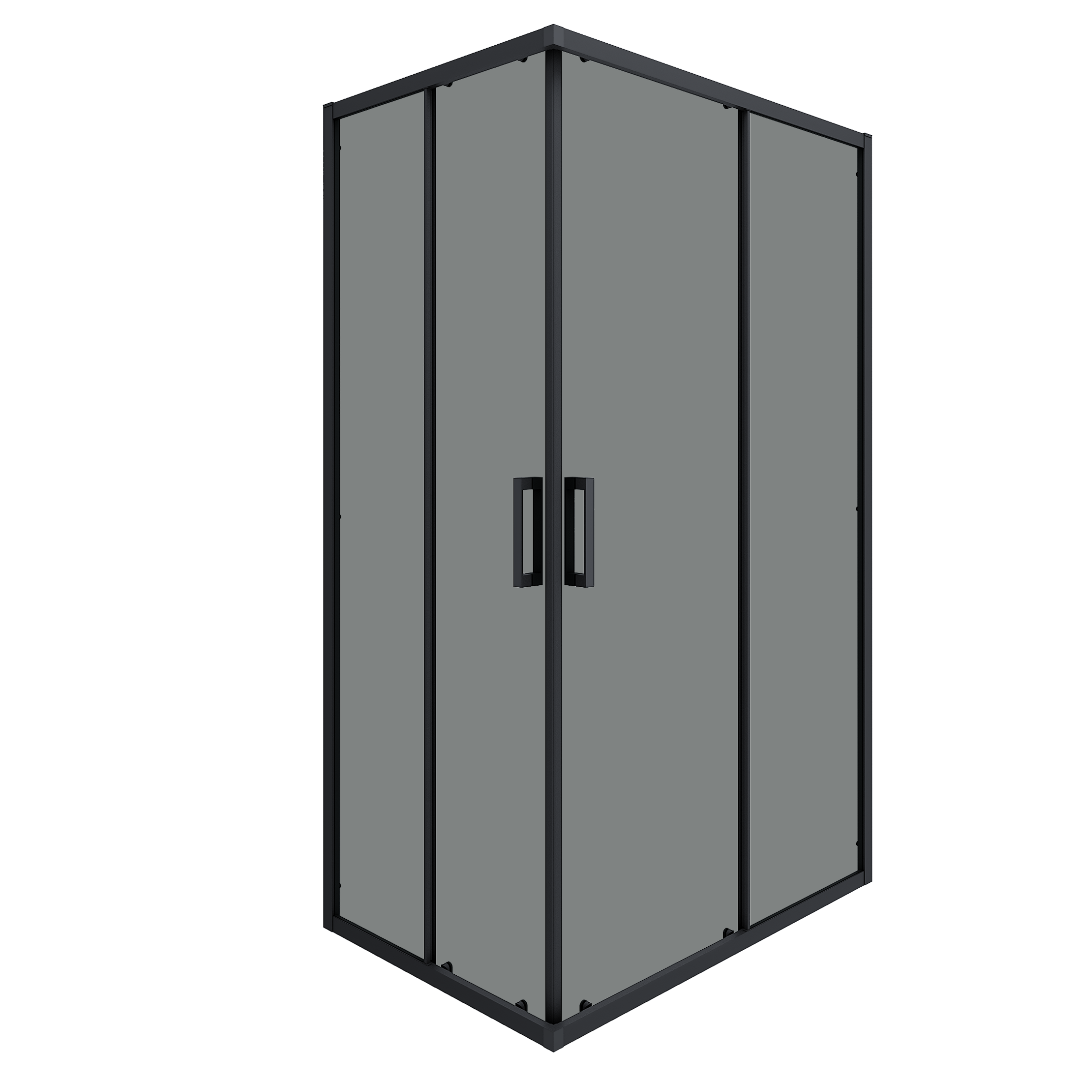 Душевой уголок Март Квадро Black прямоугольный 120x80 см черный профиль тонированное стекло раздвижной - 2