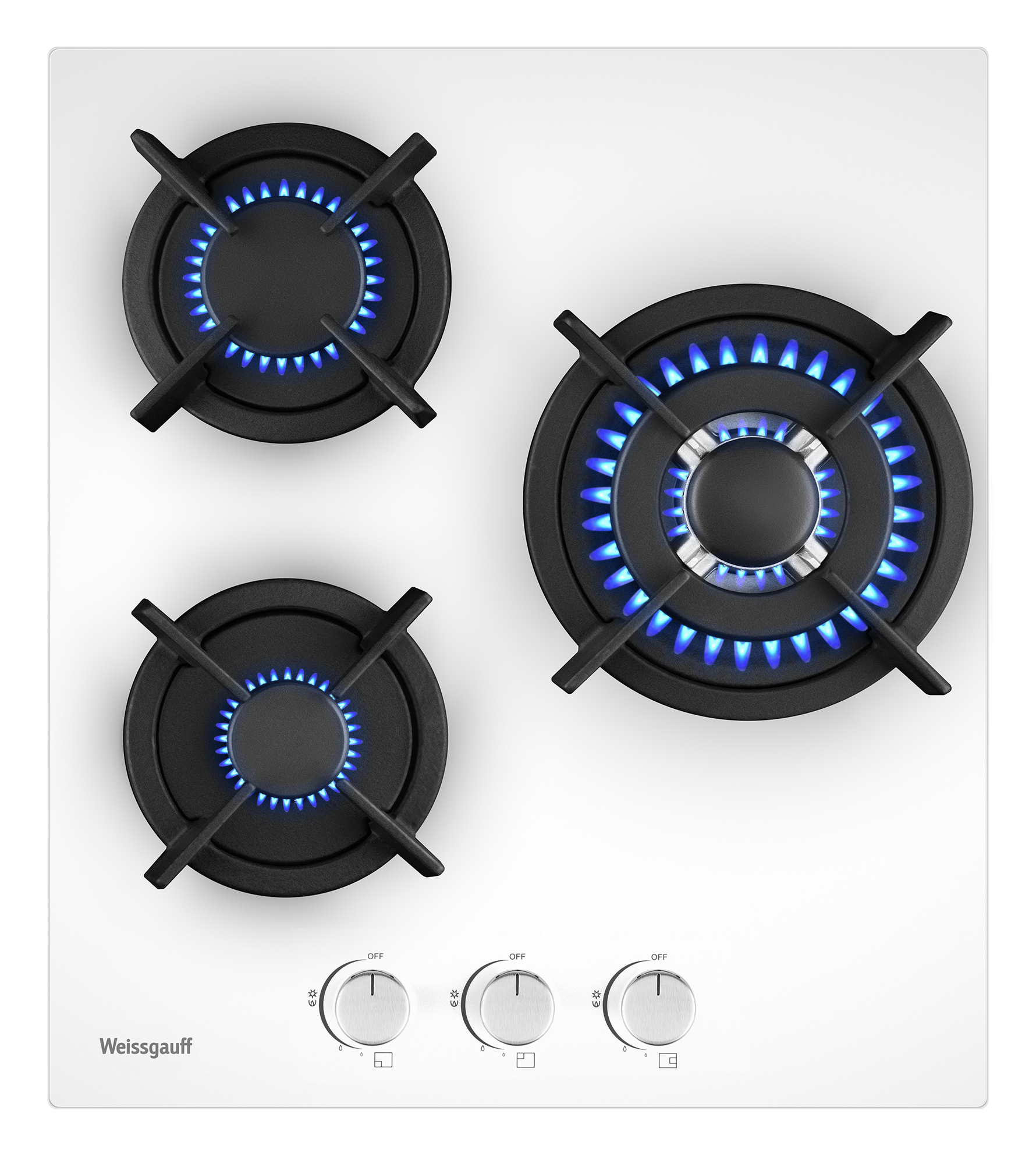 Изображение товара Газовая варочная панель Weissgauff HG 451 Wgh 45 см 3 конфорки цвет белый