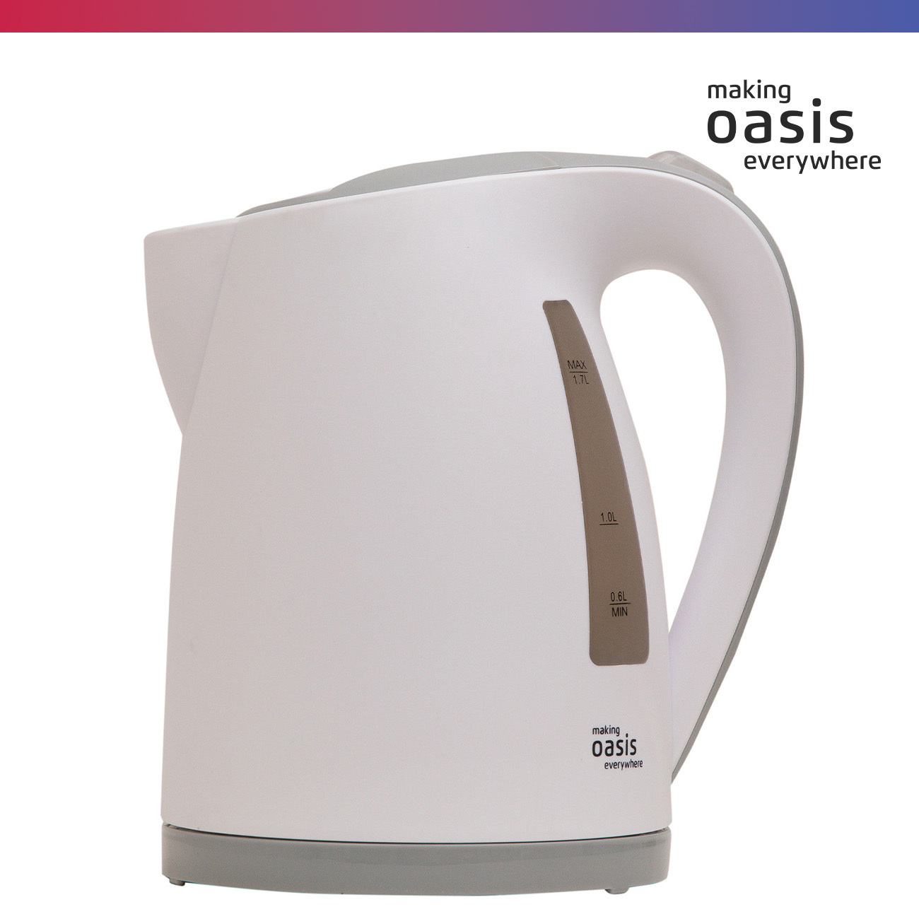 Изображение товара Электрический чайник 1.7 л MAKING OASIS EVERYWHERE K-3PWG пластик белый серый