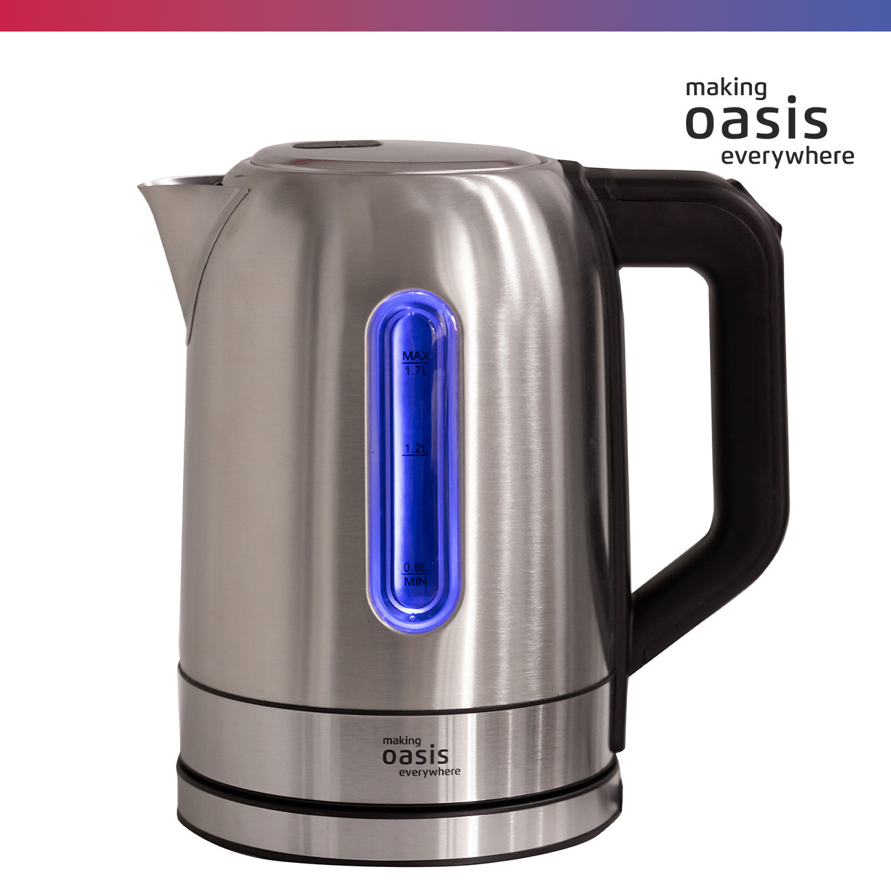 Изображение товара Электрический чайник 1.7 л Making oasis everywhere K-5SWS нержавеющая сталь цвет сталь, черный