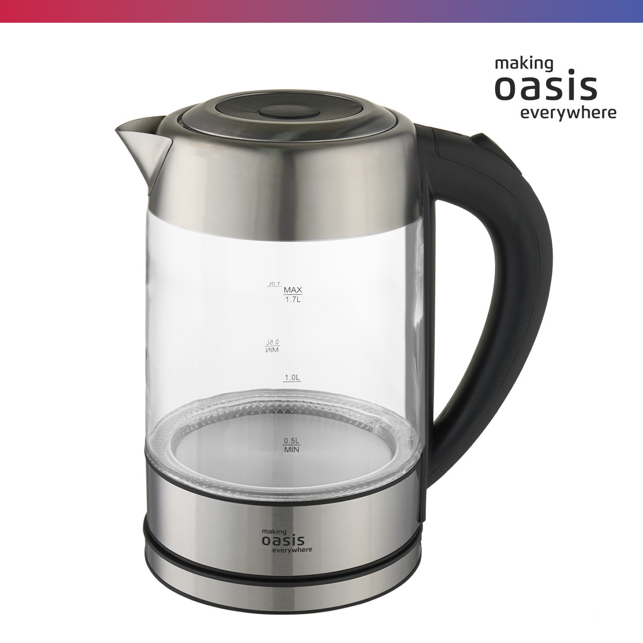 Изображение товара Электрический чайник 1.7 л MAKING OASIS EVERYWHERE K-7GS со стеклянным корпусом