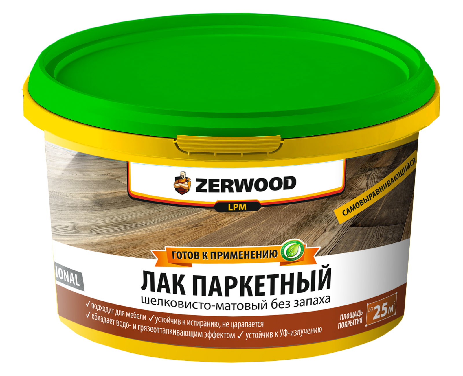 Изображение товара Лак паркетный Zerwood 00972527 бесцветный полуматовый 2.5 л