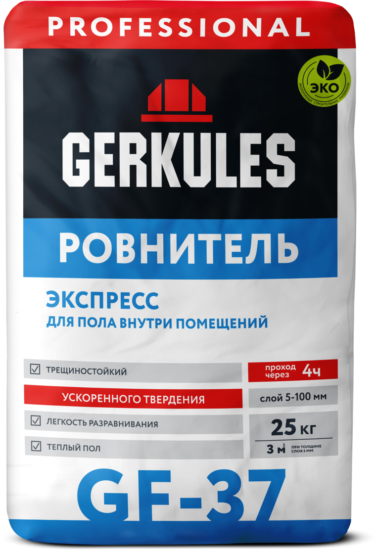 Ровнитель для пола Gerkules GF-37 25 кг ️ купить по цене 518 ₽/шт. в ...