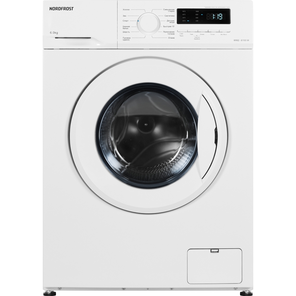Изображение товара Стиральная машина NORDFROST WM2 6100 W, 6 кг, энергоэффективная, белая