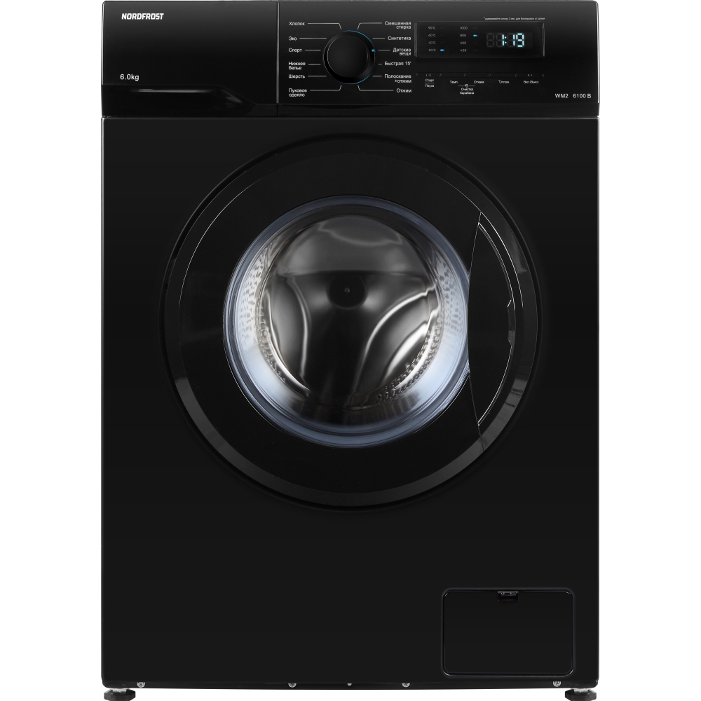 Изображение товара Стиральная машина NORDFROST WM2 6100 B 6 кг энергоэффективная и стильная