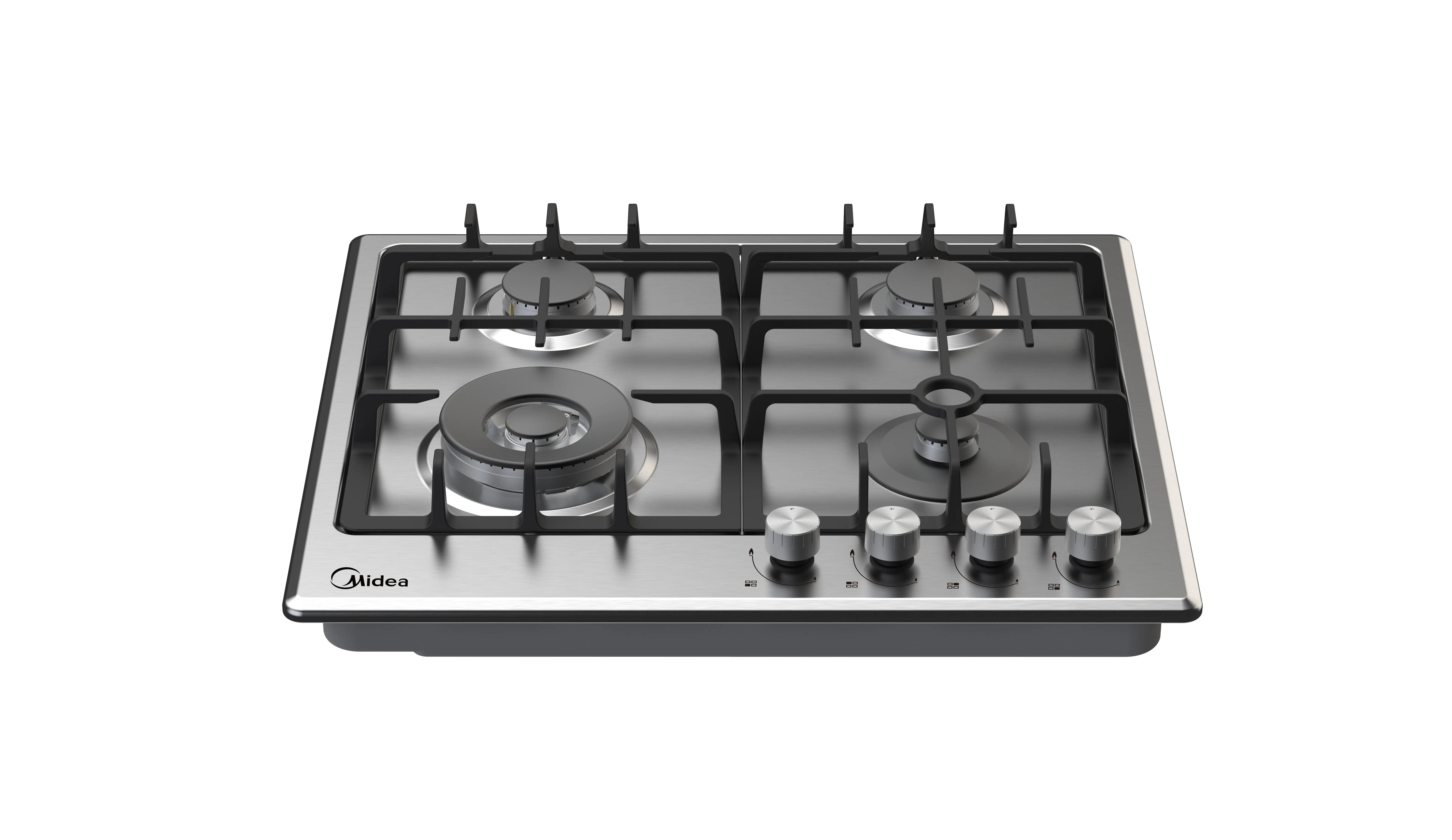 Газовая варочная панель Midea MG643TX 60 см 4 конфорки цвет нержавеющая сталь - 1