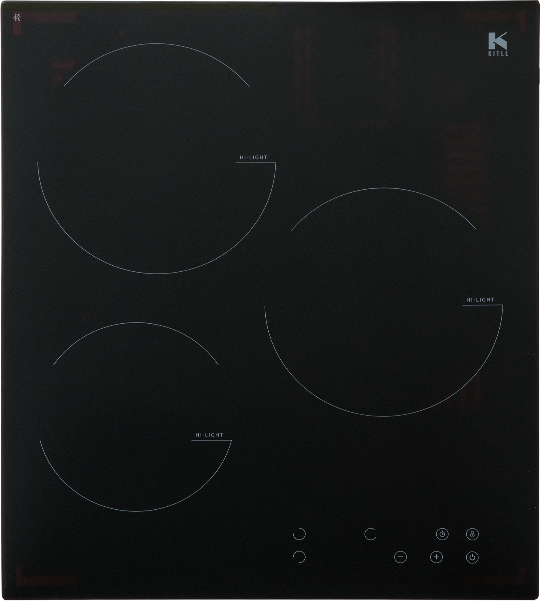 Электрическая варочная панель Kitll KHH 4501 BLACK 45 см 3 конфорки цвет чёрный - 1