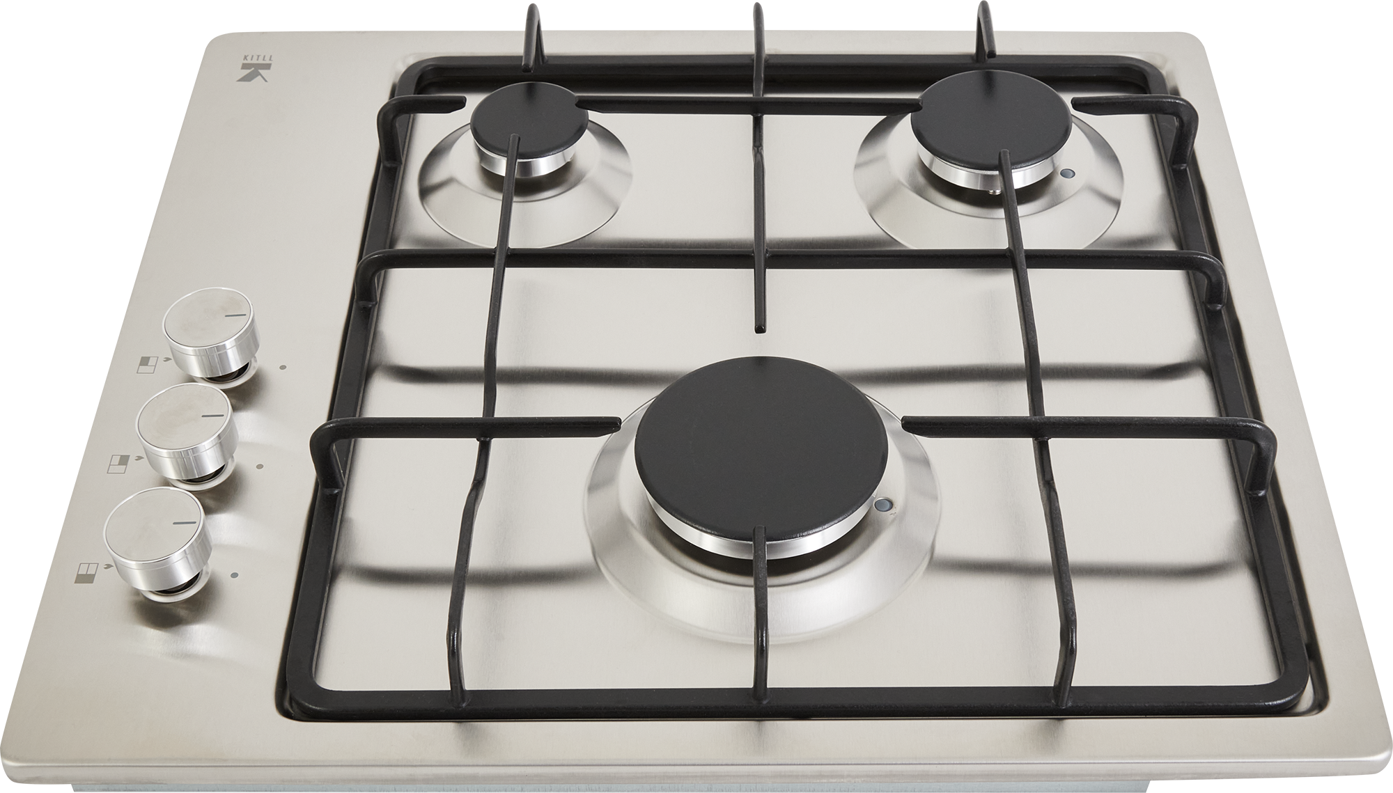 Газовая варочная панель Kitll KGS 4501 INOX 45 см 3 конфорки цвет нержавеющая сталь - 2