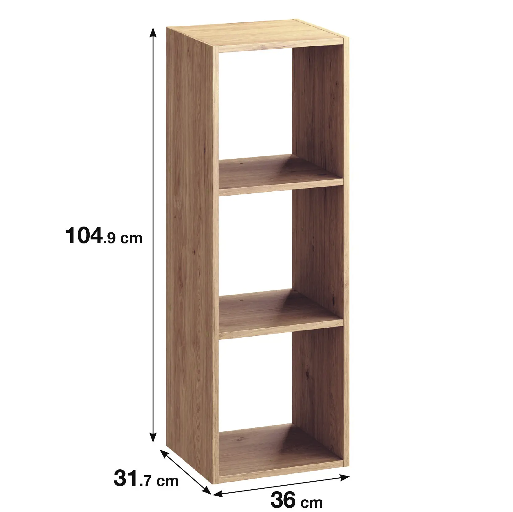 Стеллаж Spaceo KUB 3 секции 36x104.9x31.7 см ЛДСП цвет гикори джексон - 1