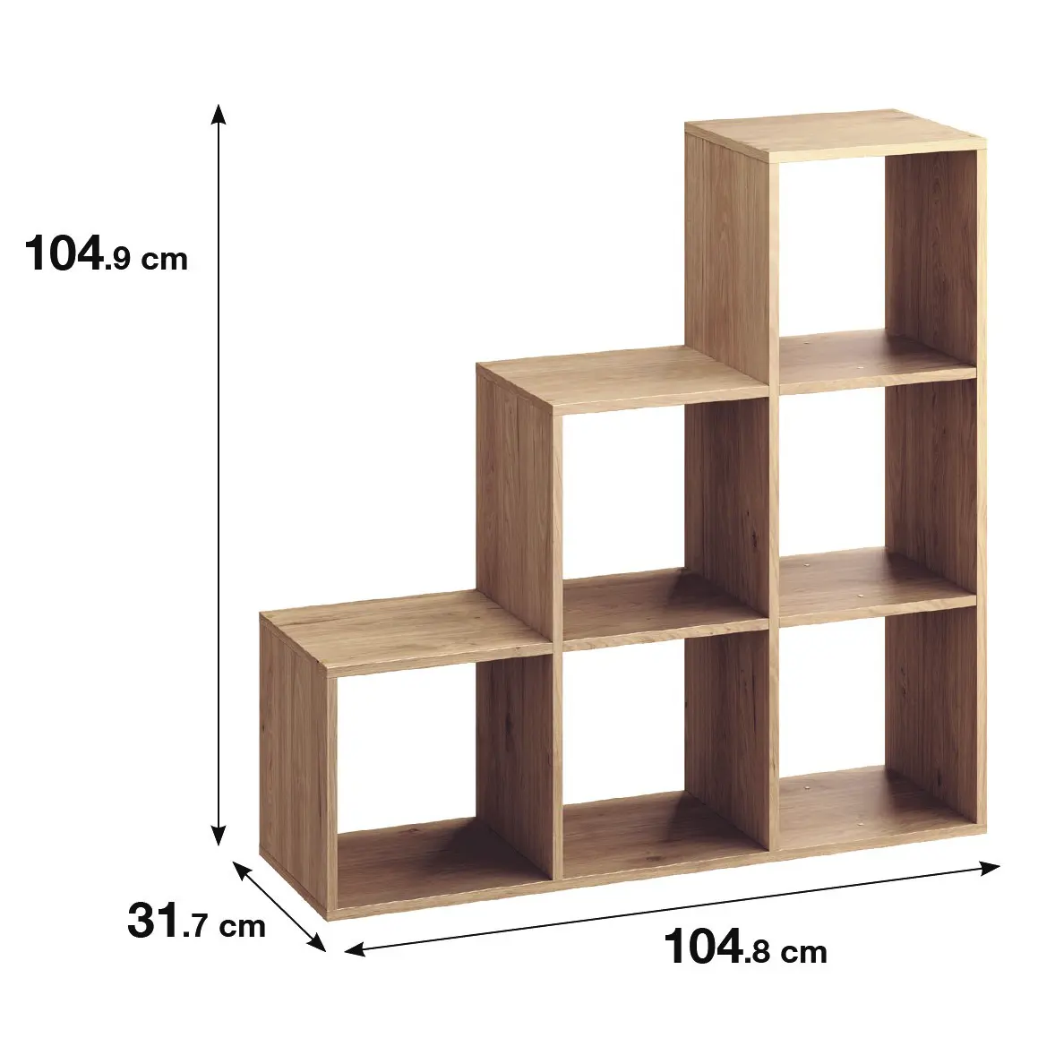 Стеллаж Spaceo KUB 123K 6 секций 104.8x104.9x31.7 см ЛДСП цвет гикори джексон - 1