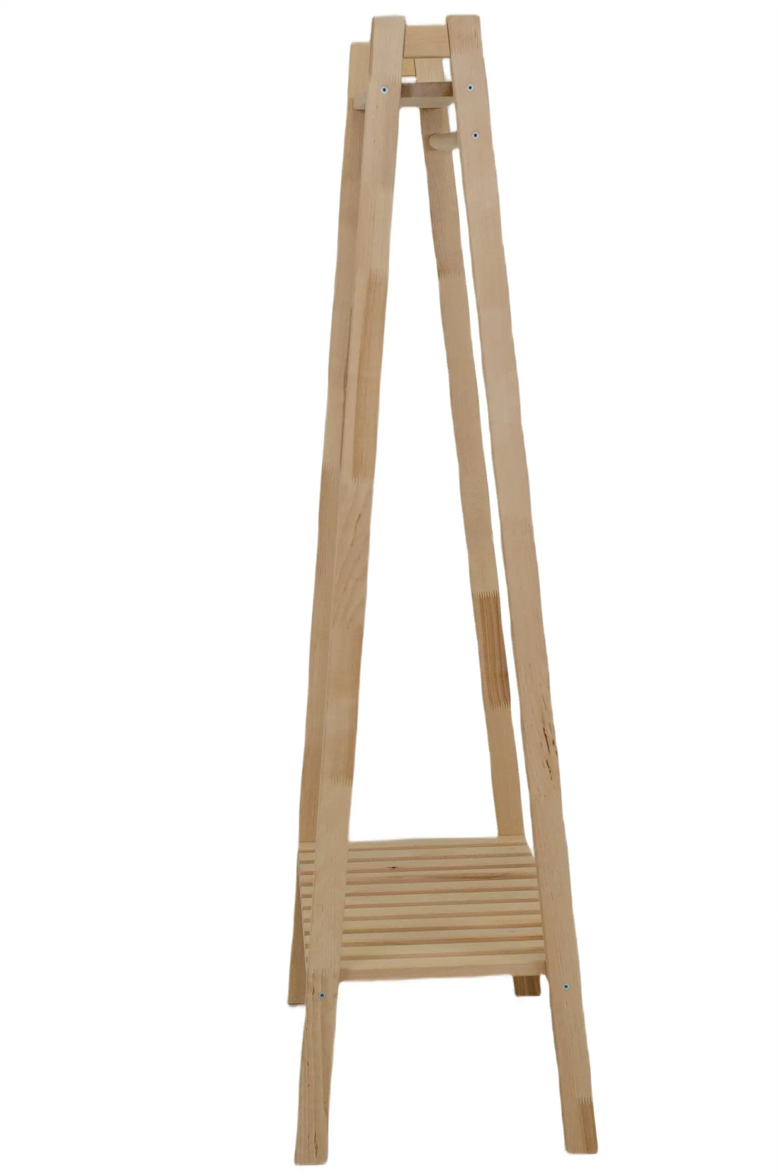Вешалка напольная 80x157x40.5 см дерево цвет бежевый/черный - 1