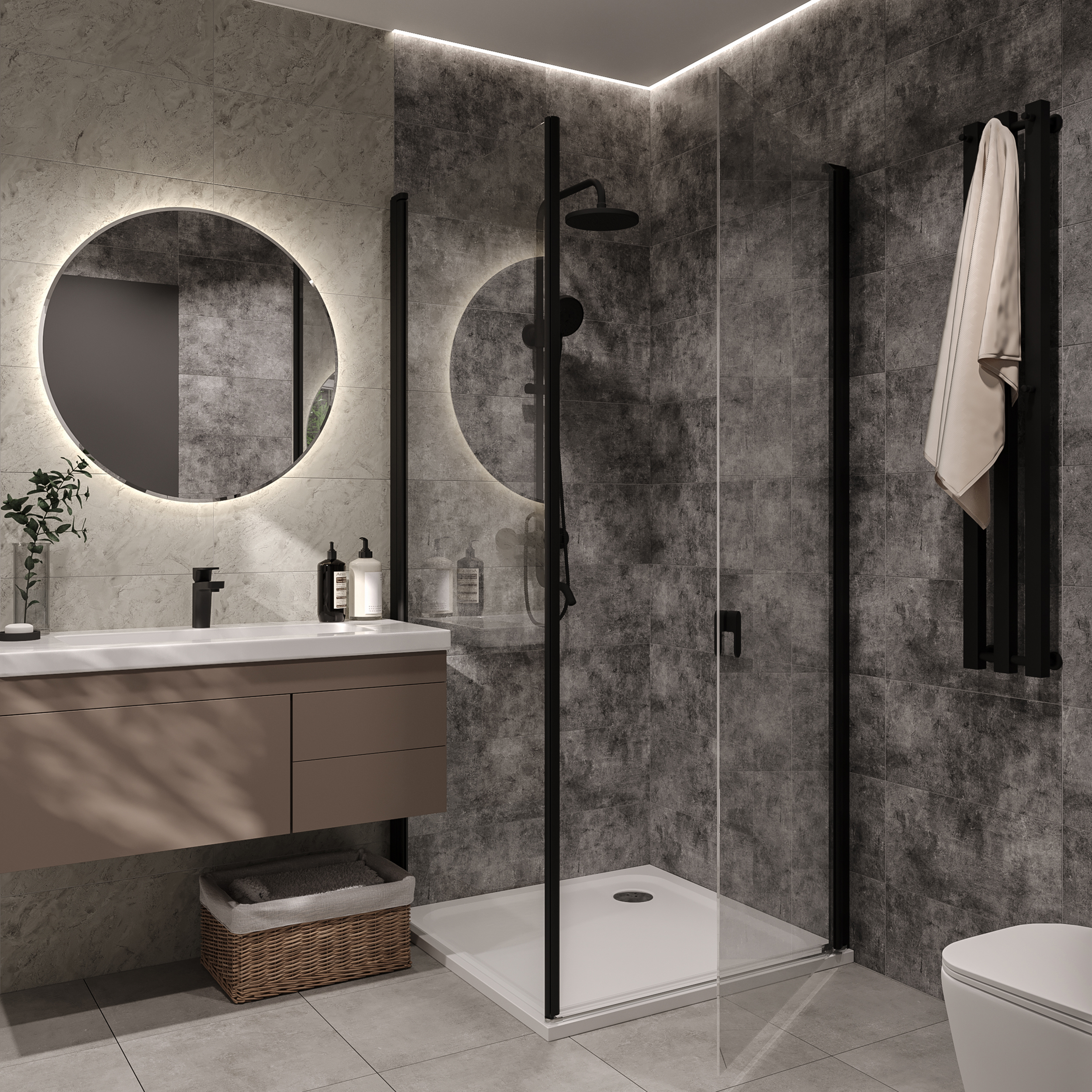 Изображение товара Плитка настенная Culto Martis 25x50 см темно-серый матовая для стен интерьер