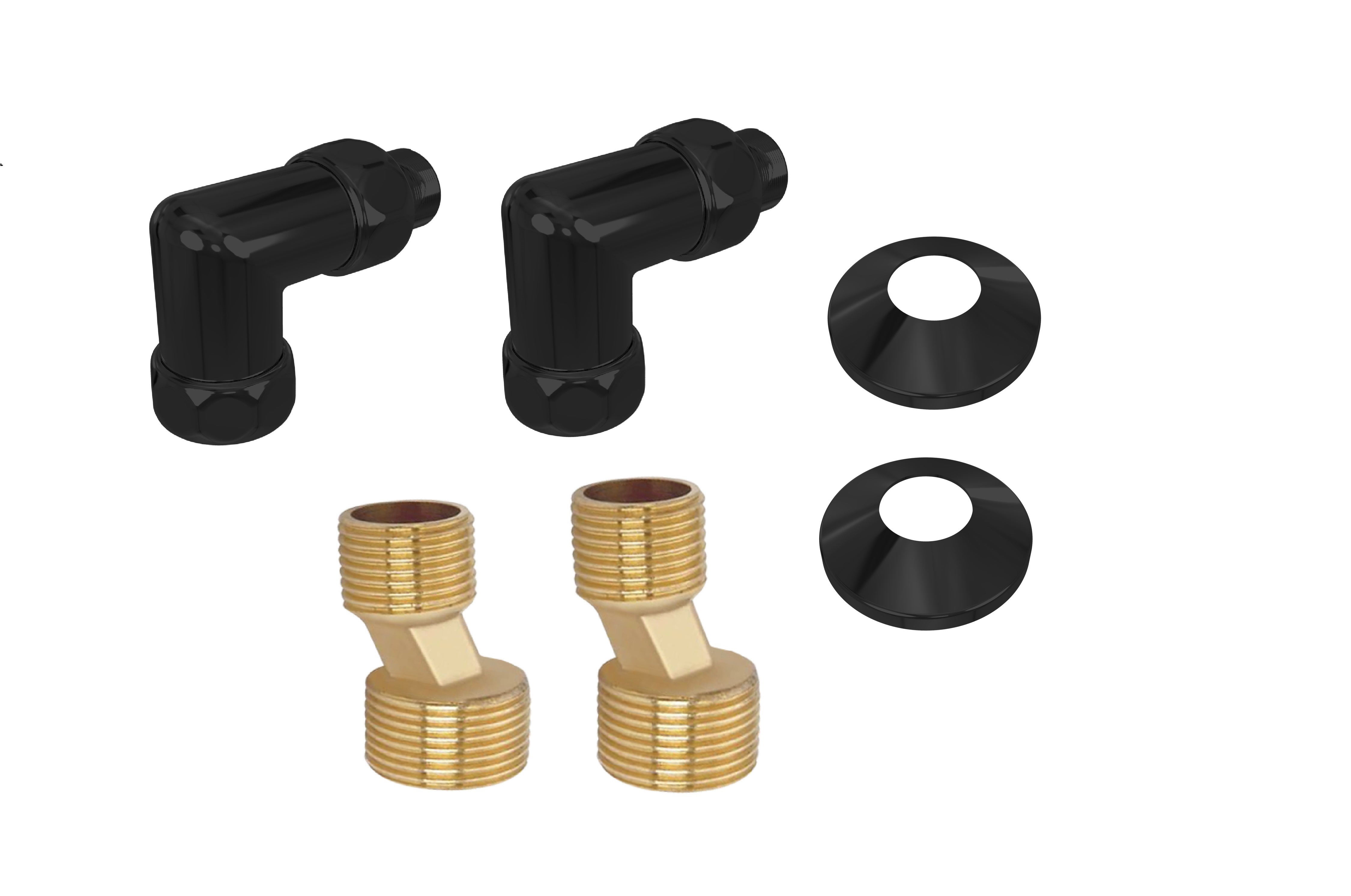 Изображение товара Комплект фитингов Aquatek AQ 3020BL уголки со сгоном нержавеющая сталь 3/4х1/2 Россия