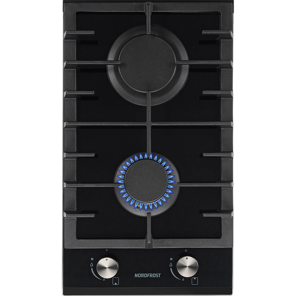 Изображение товара Газовая варочная панель NORDFROST HM 3023 B 2 конфорки черное стекло