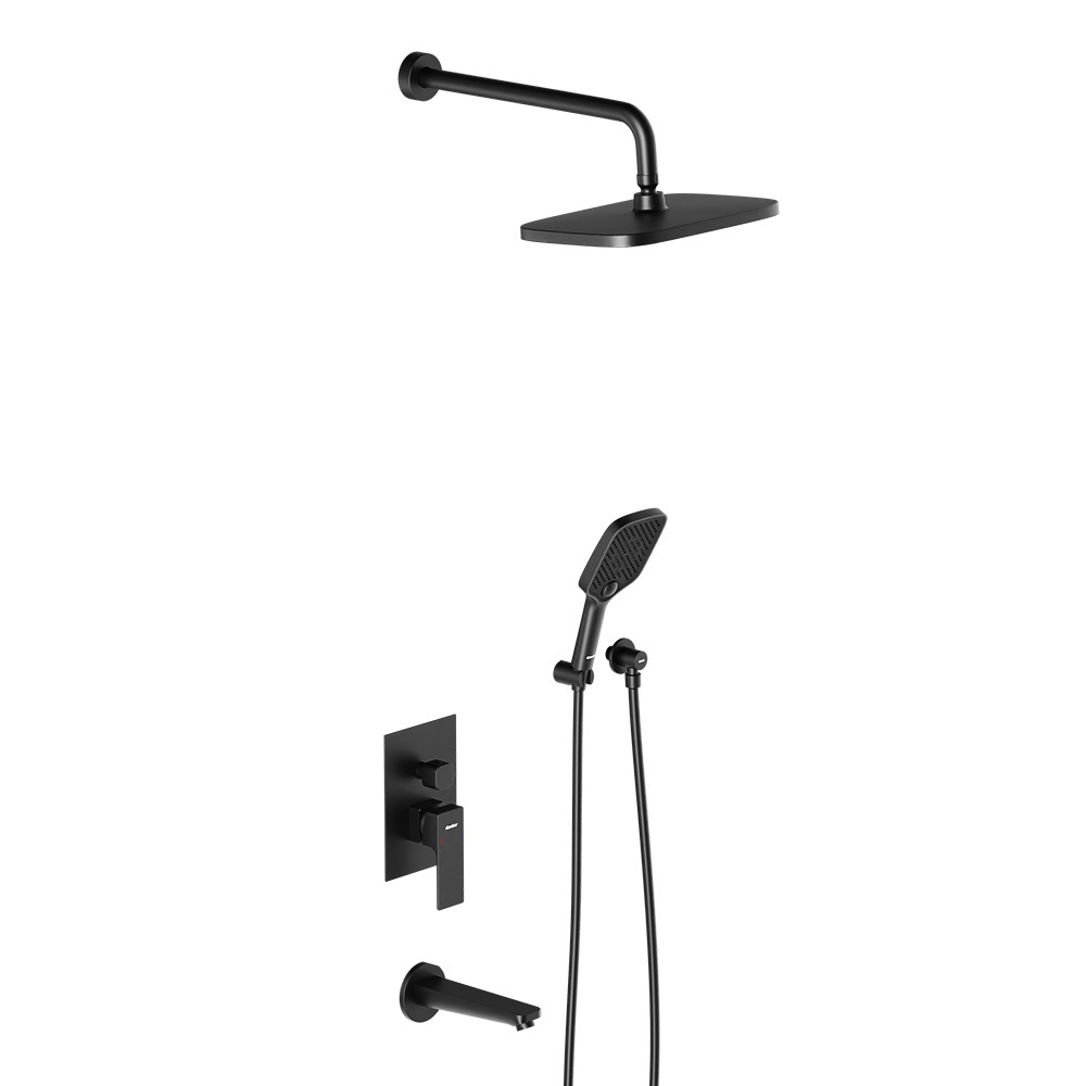 Изображение товара Душевая система DAMIXA Gala 953510300 встраиваемая с тропической и ручной лейкой черный