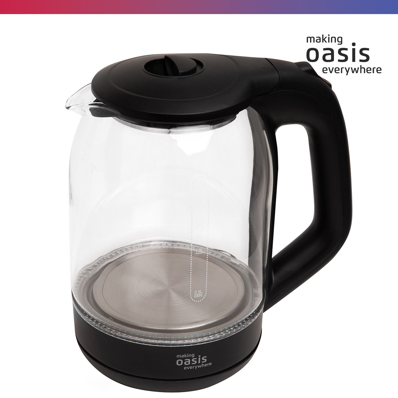 Изображение товара Электрический чайник 1.8л MAKING OASIS EVERYWHERE K-9GB стекло черный