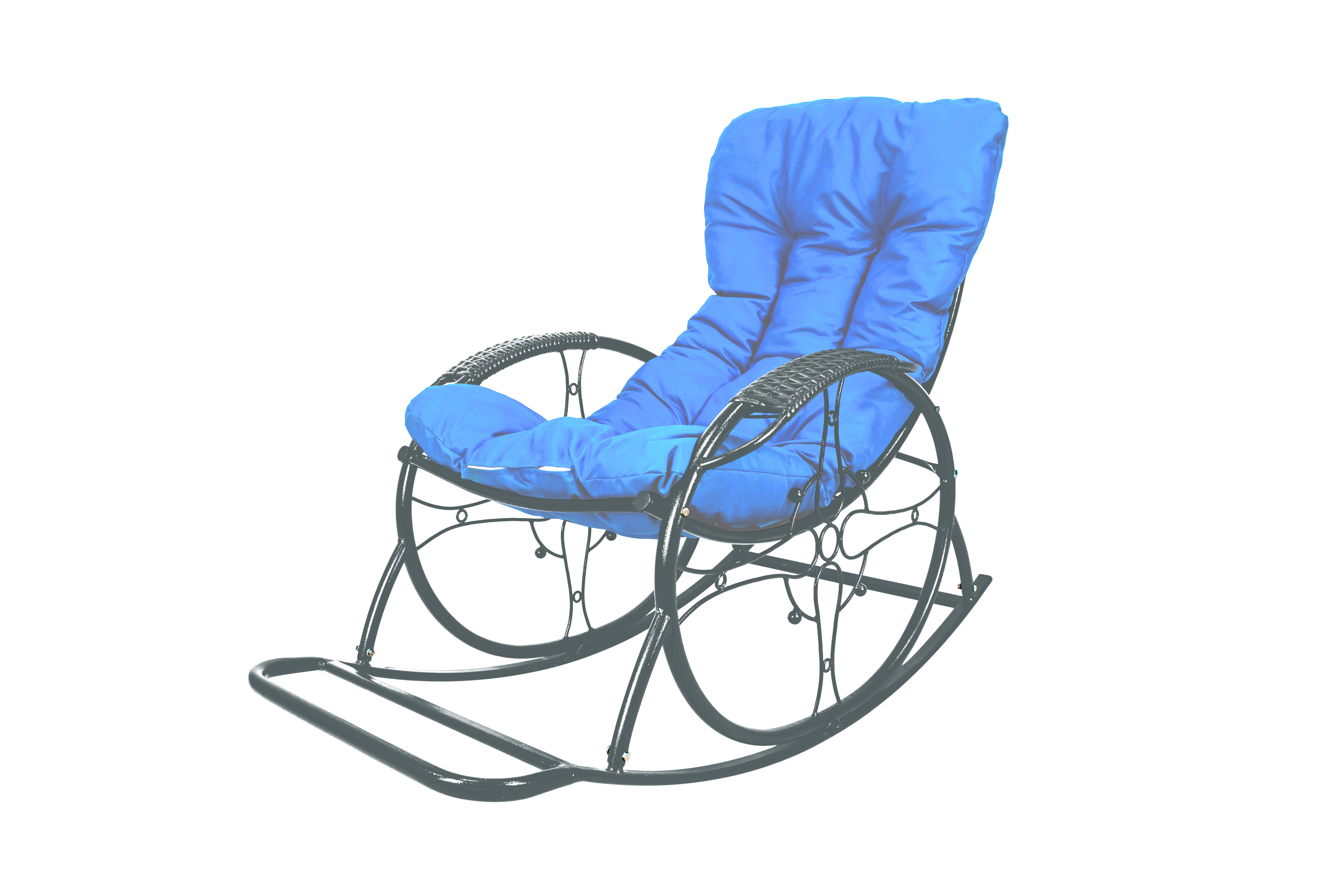 Изображение товара Кресло-качалка M-group Люкс 11680303 из искусственного ротанга с водоотталкивающей подушкой