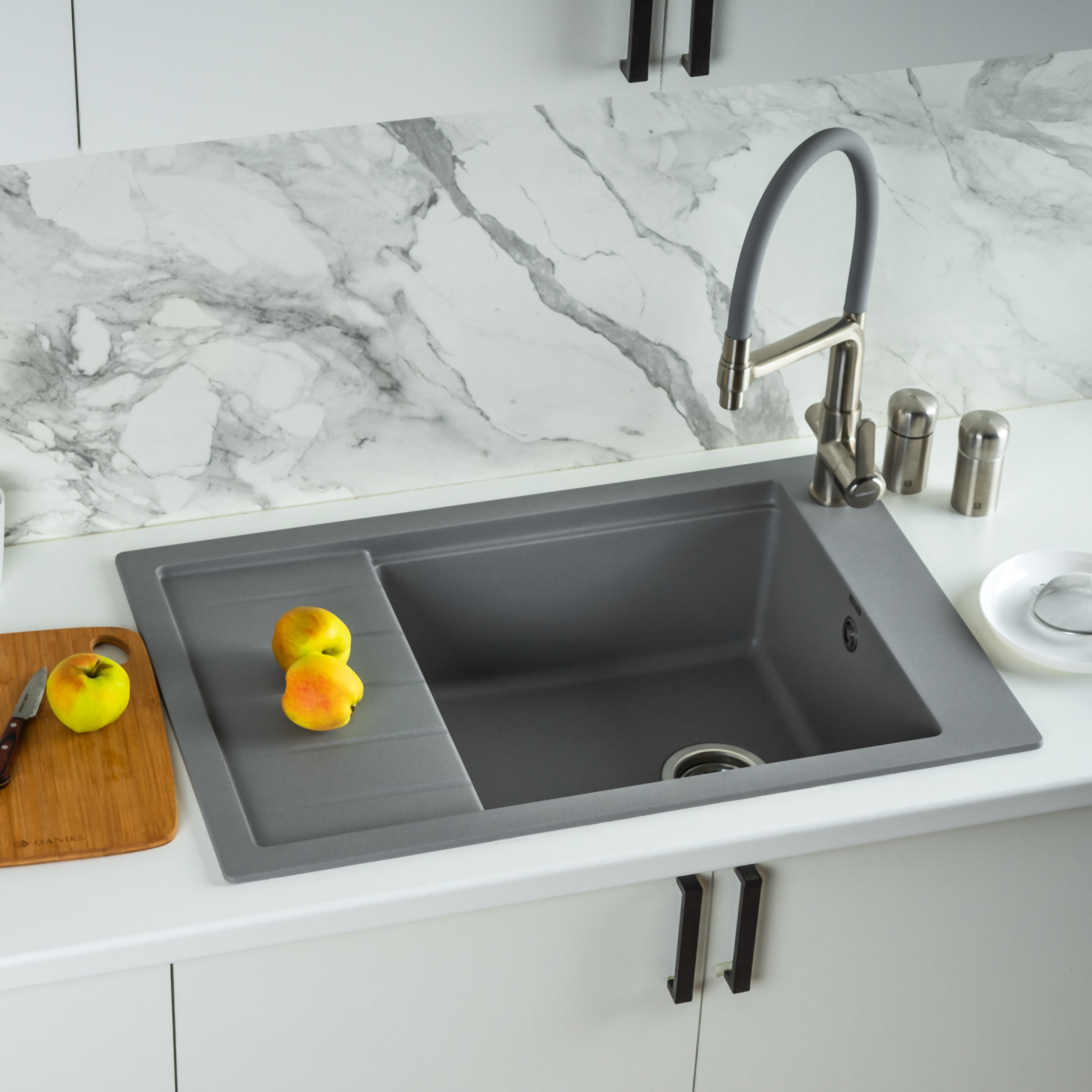 Изображение товара Мойка для кухни из искусственного камня Wisent MWP780-29 серый 770x510