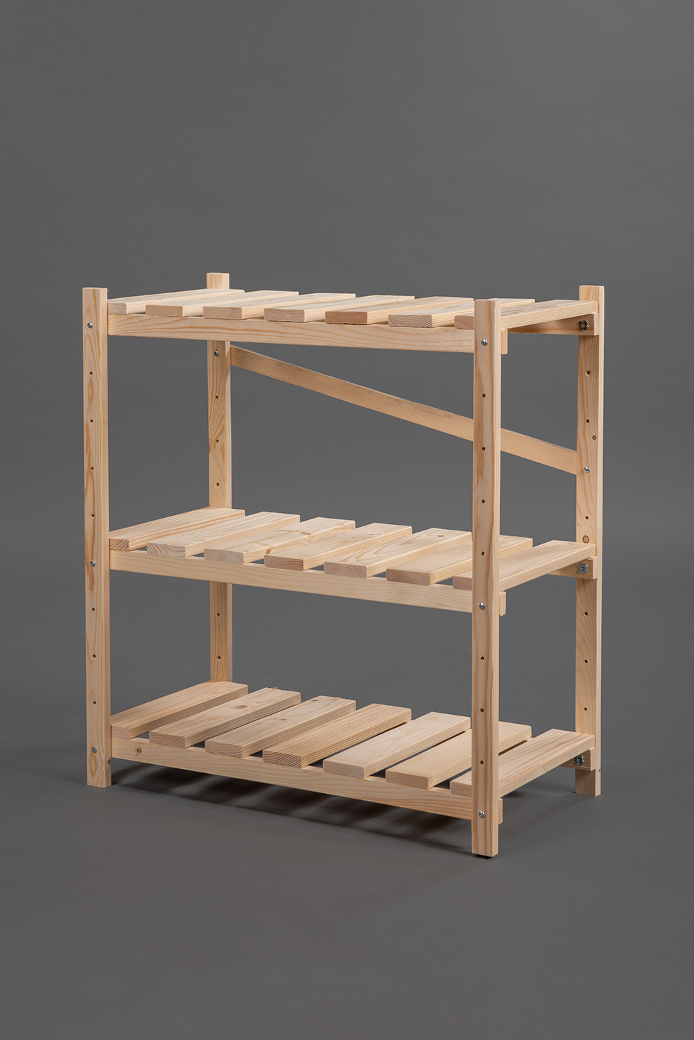 Изображение товара Стеллаж деревянный Ёлки-палки 61x61x31 см нагрузка до 10 кг массив сосны цвет сосна