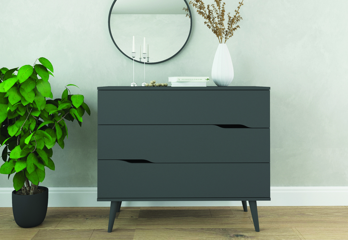 Изображение товара Комод Мебельнов Комфорт 3 ящика 100x43x85 см графит ЛДСП Россия