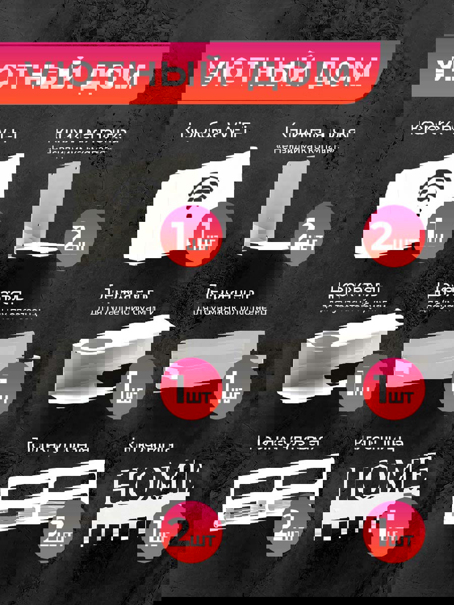 Изображение товара Набор полок секционных Ilikpro 25.5x8 см сталь цвет белый