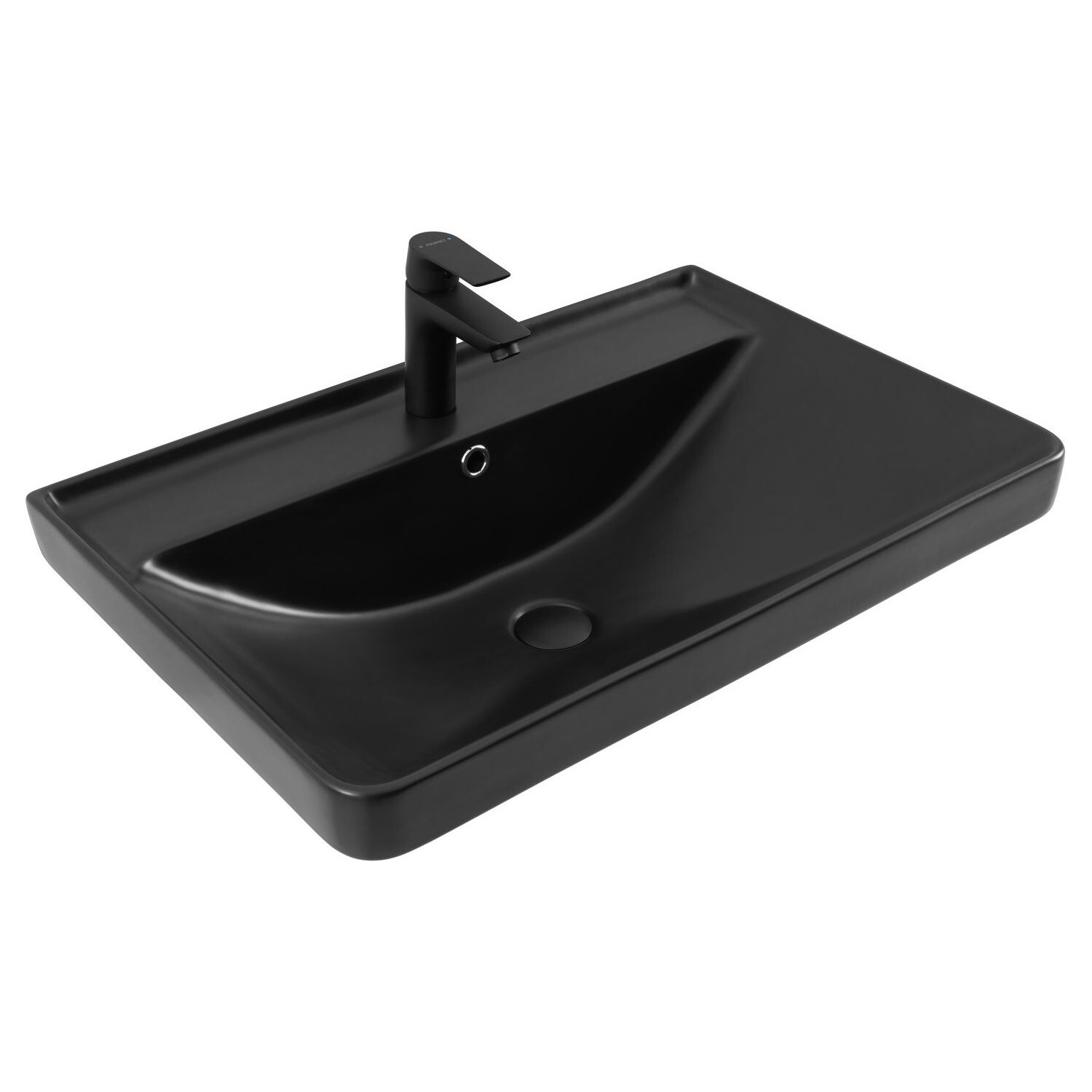 Изображение товара Раковина Aquanet Ирис 70 черная матовая 71см цвет черный Изображение товара Раковина Aquanet Ирис 70 черная матовая 71см цвет черный