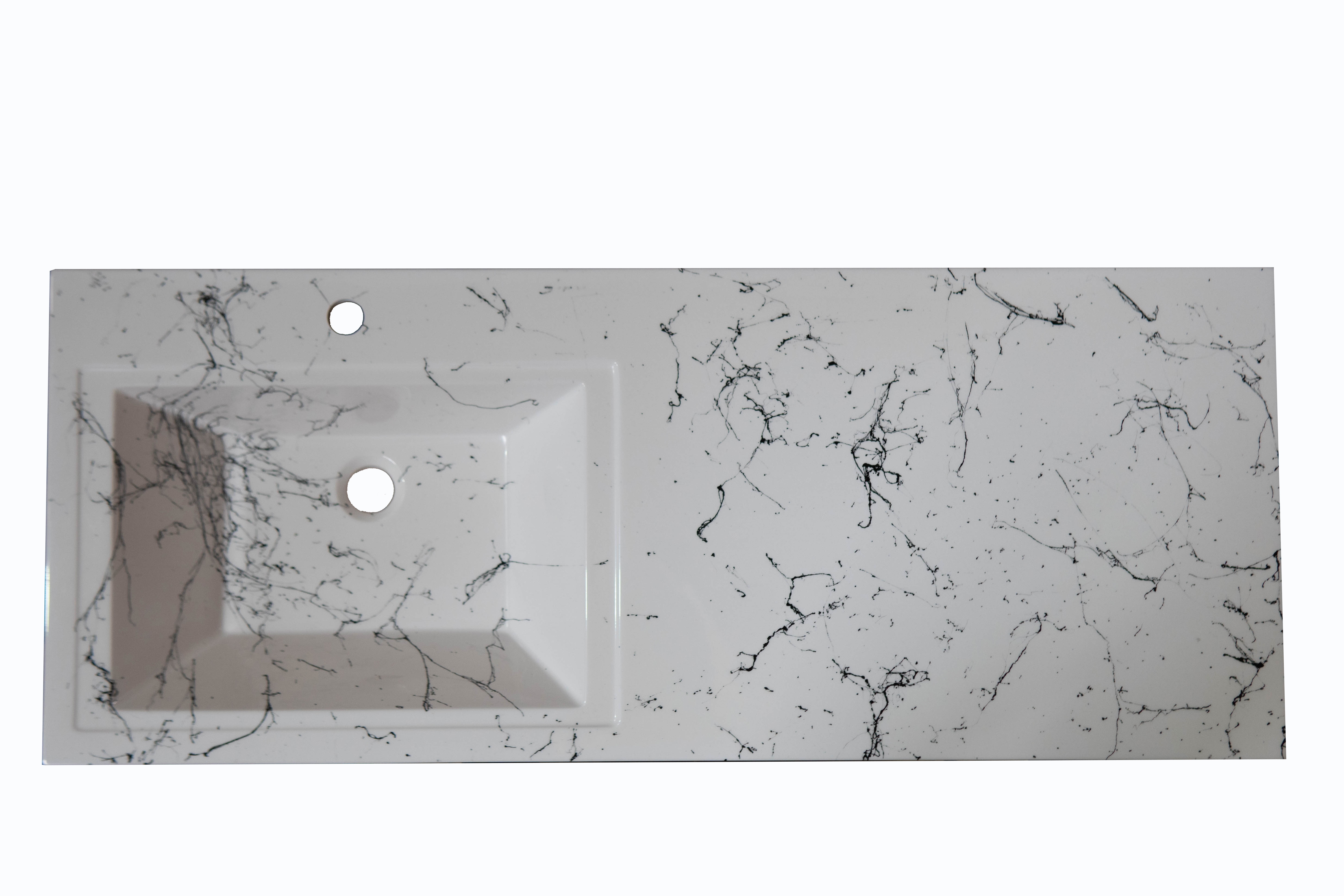 Изображение товара Раковина над стиральной машиной Stella polar Мадлен 130 белый мрамор глянцевая