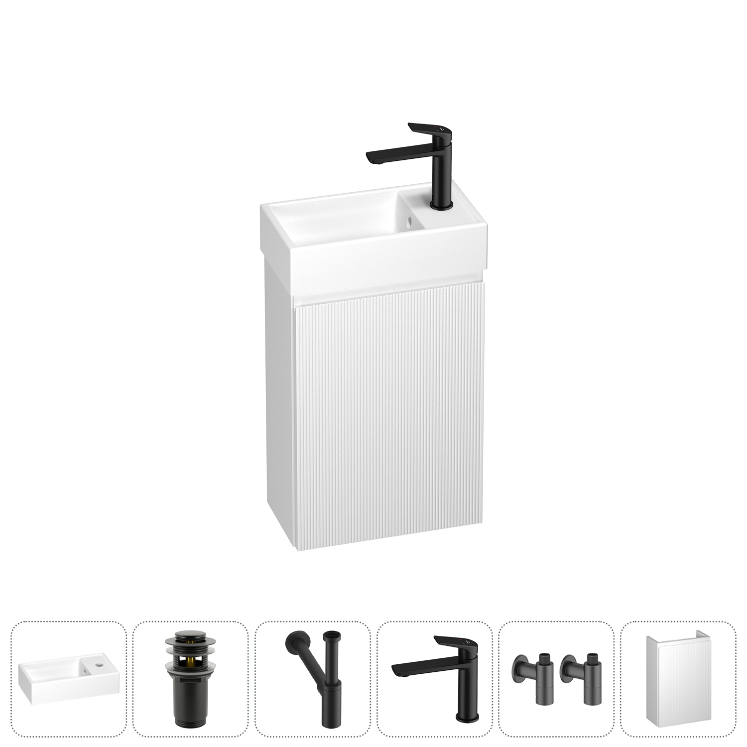 Изображение товара Тумба с раковиной подвесная Wellsee WC Area 202010472 40 см