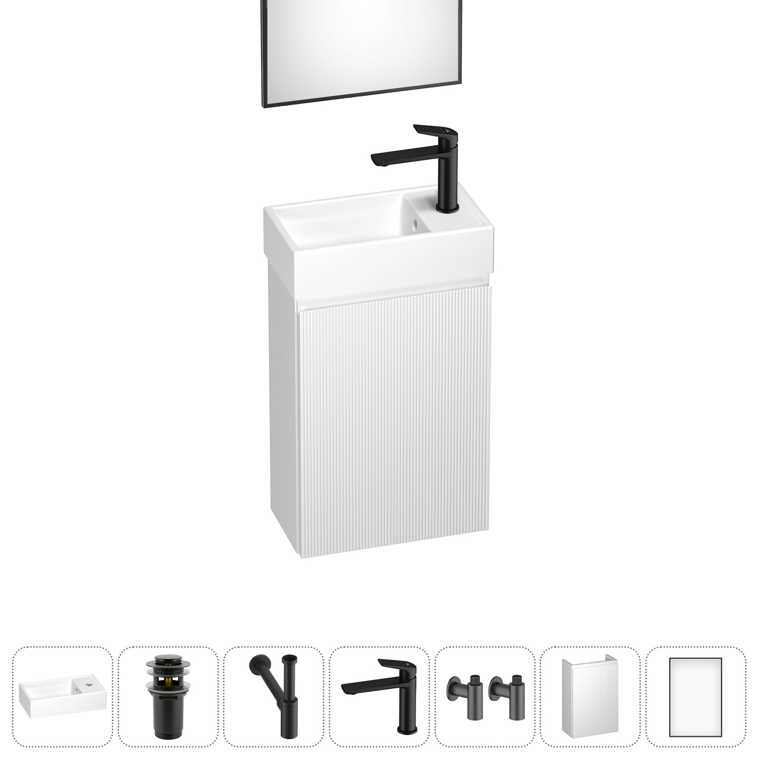 Изображение товара Тумба с керамической раковиной Wellsee WC Area 202010476 40 см