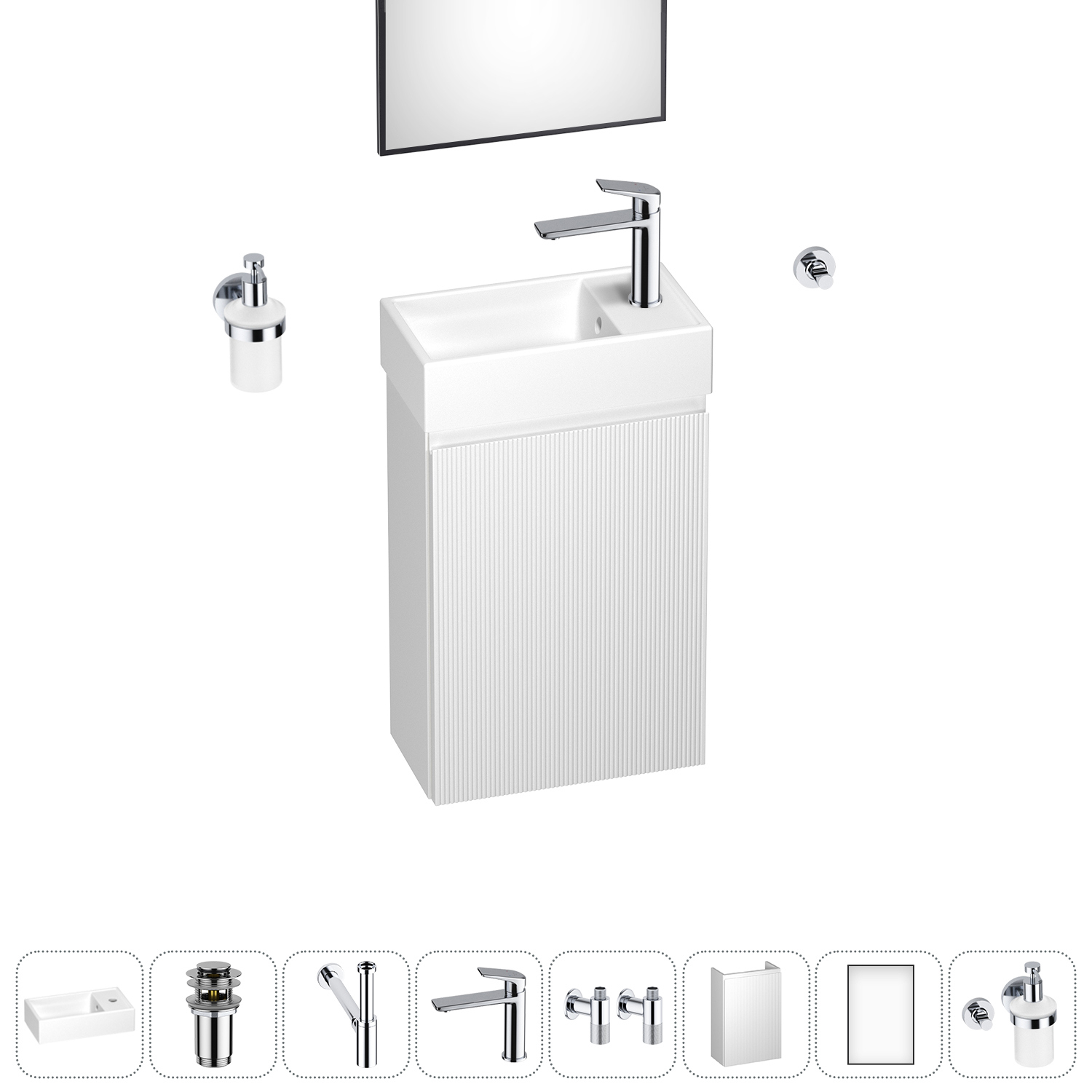 Изображение товара Тумба с раковиной подвесная Wellsee WC Area 202010483 40 см
