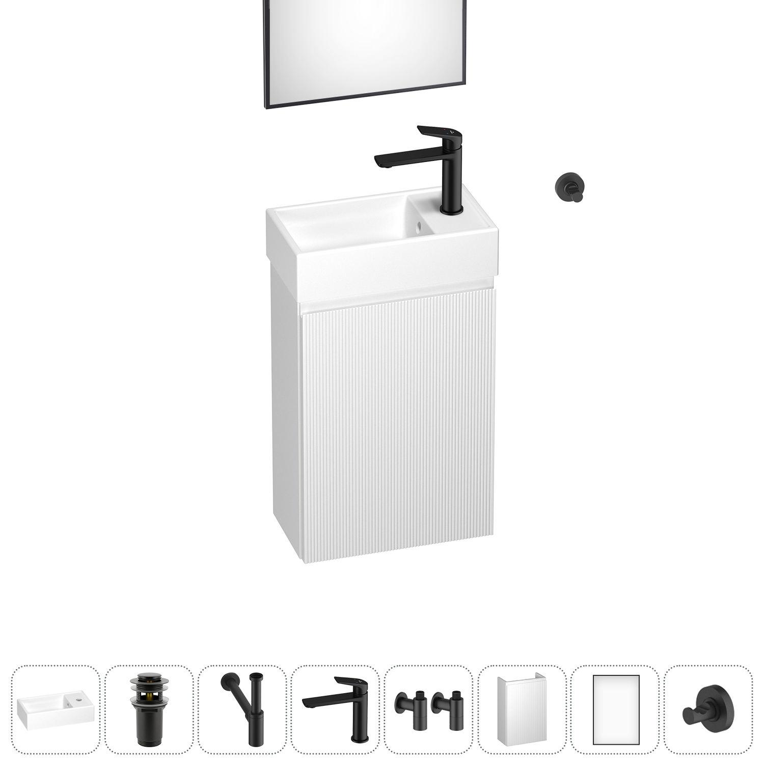 Изображение товара Тумба с раковиной подвесная Wellsee WC Area 202010480 40 см