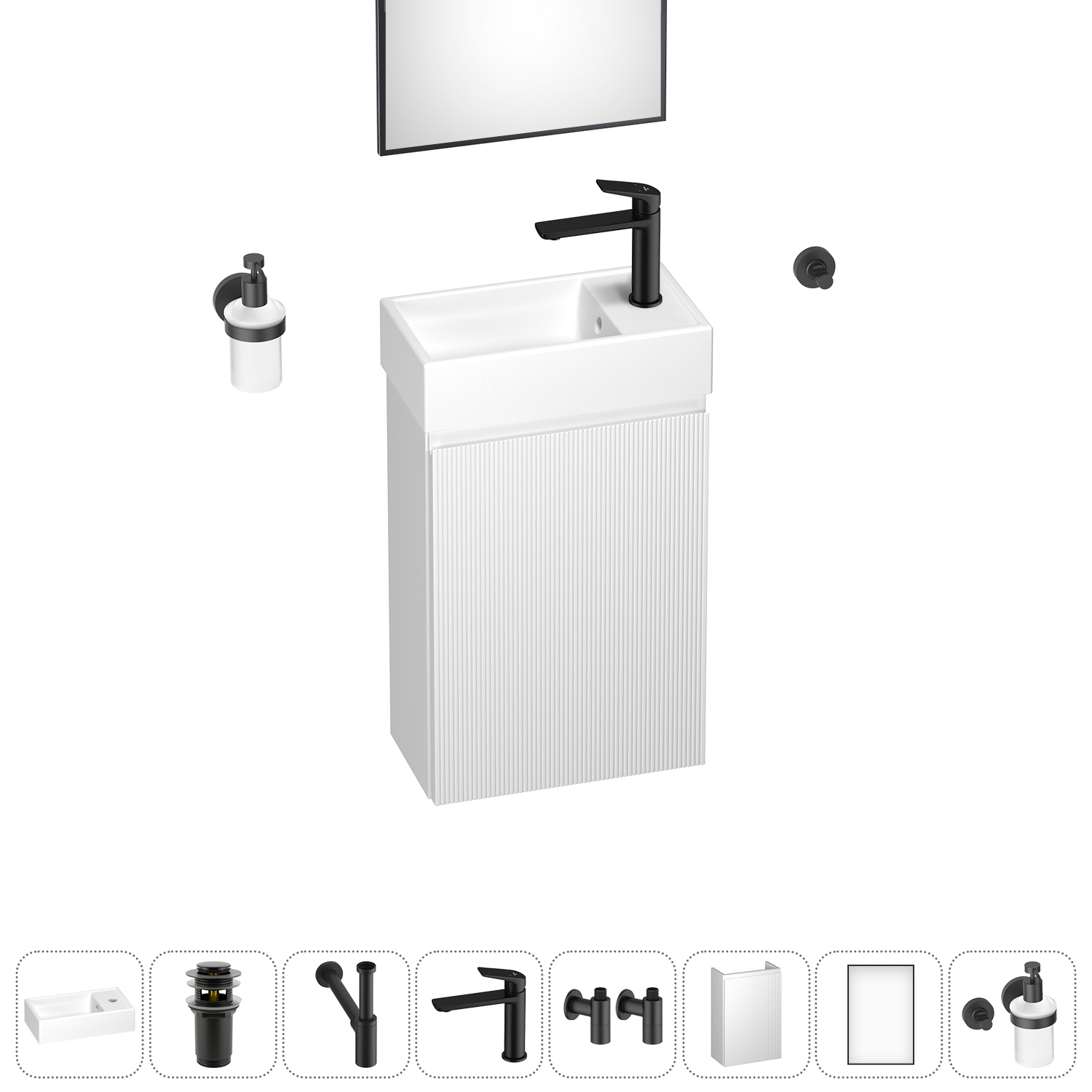 Изображение товара Тумба с раковиной подвесная Wellsee WC Area 202010484 40 см
