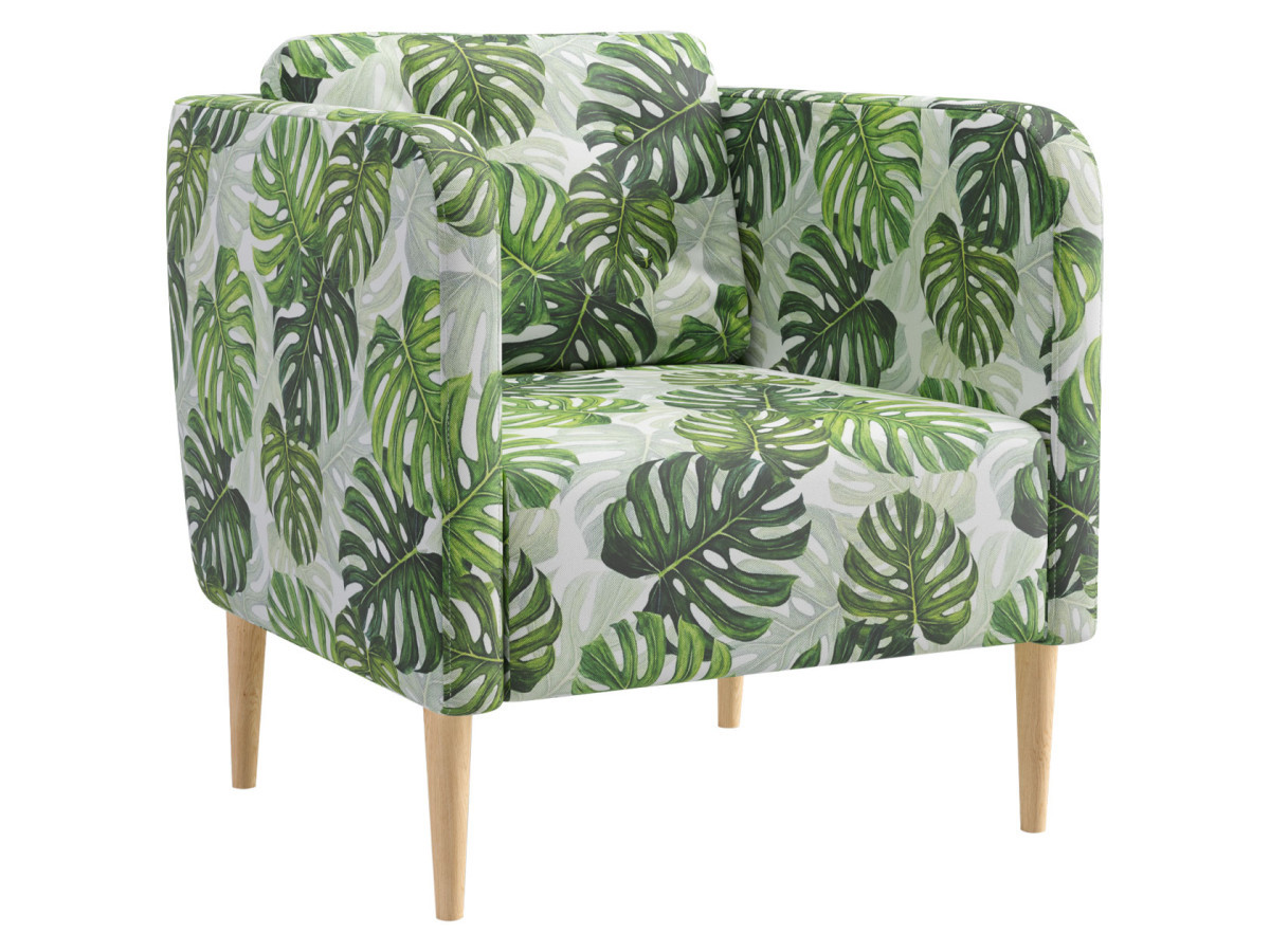 Изображение товара Кресло Тайвин Правила мебели яркий велюр с растительным принтом современный дизайн