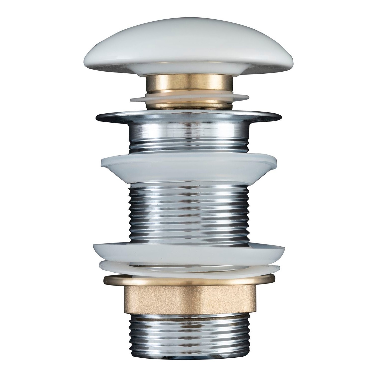 Изображение товара Донный клапан для ванны Aquanet 80 см латунь и керамика белый с тросиком