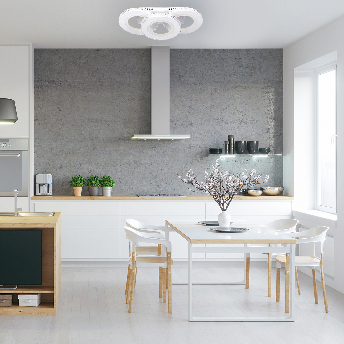 Изображение товара Люстра потолочная светодиодная Escada Eris 10265/3 с пультом управление для комнаты до 45 м²