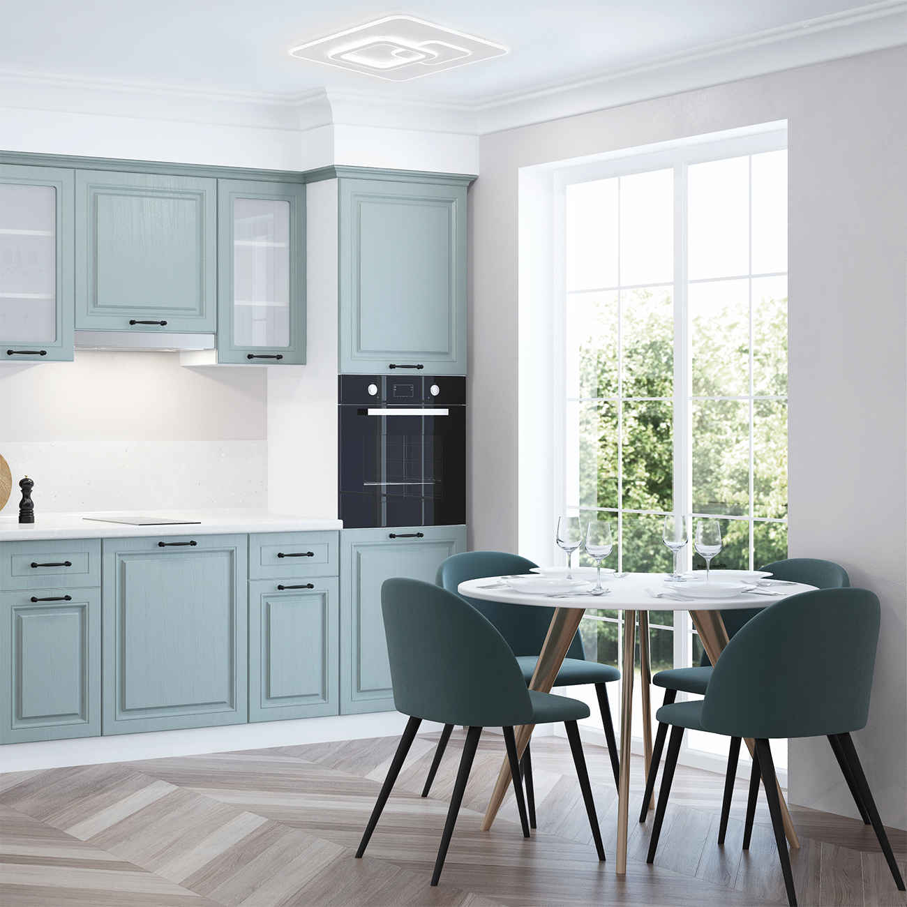 Изображение товара Люстра потолочная светодиодная Escada Rung 10295/3 80 Вт с пультом управление белая