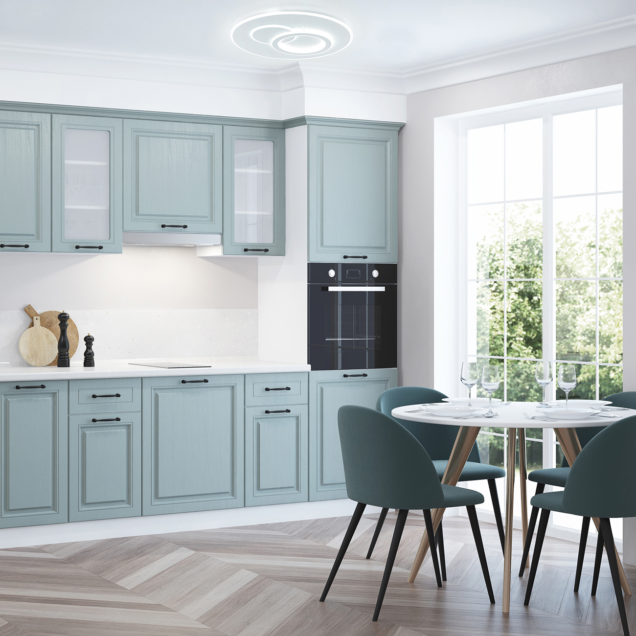 Изображение товара Люстра потолочная светодиодная Escada Rung 10296/3 с пультом регулировки белый стиль