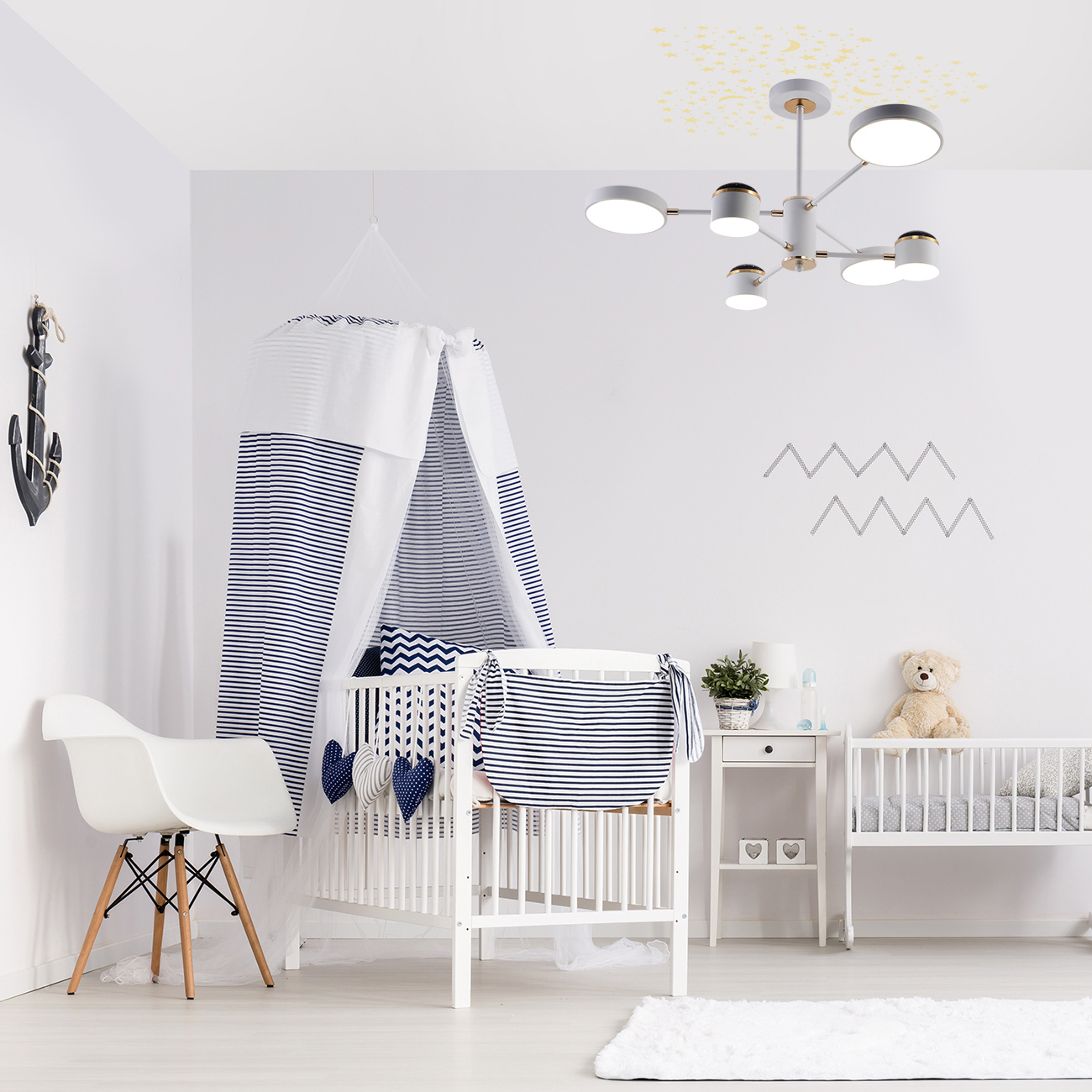 Изображение товара Люстра на штанге светодиодная Escada Interstellar 10255/6 11 м² регулируемый белый свет