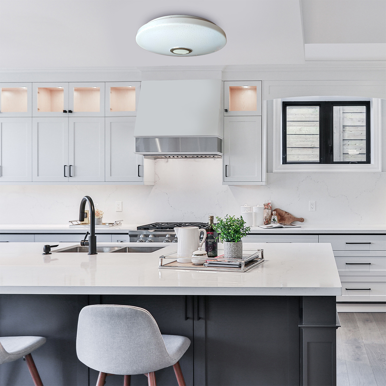 Изображение товара Люстра потолочная светодиодная Escada zenith 10295/5 белая регулируемая с приложением