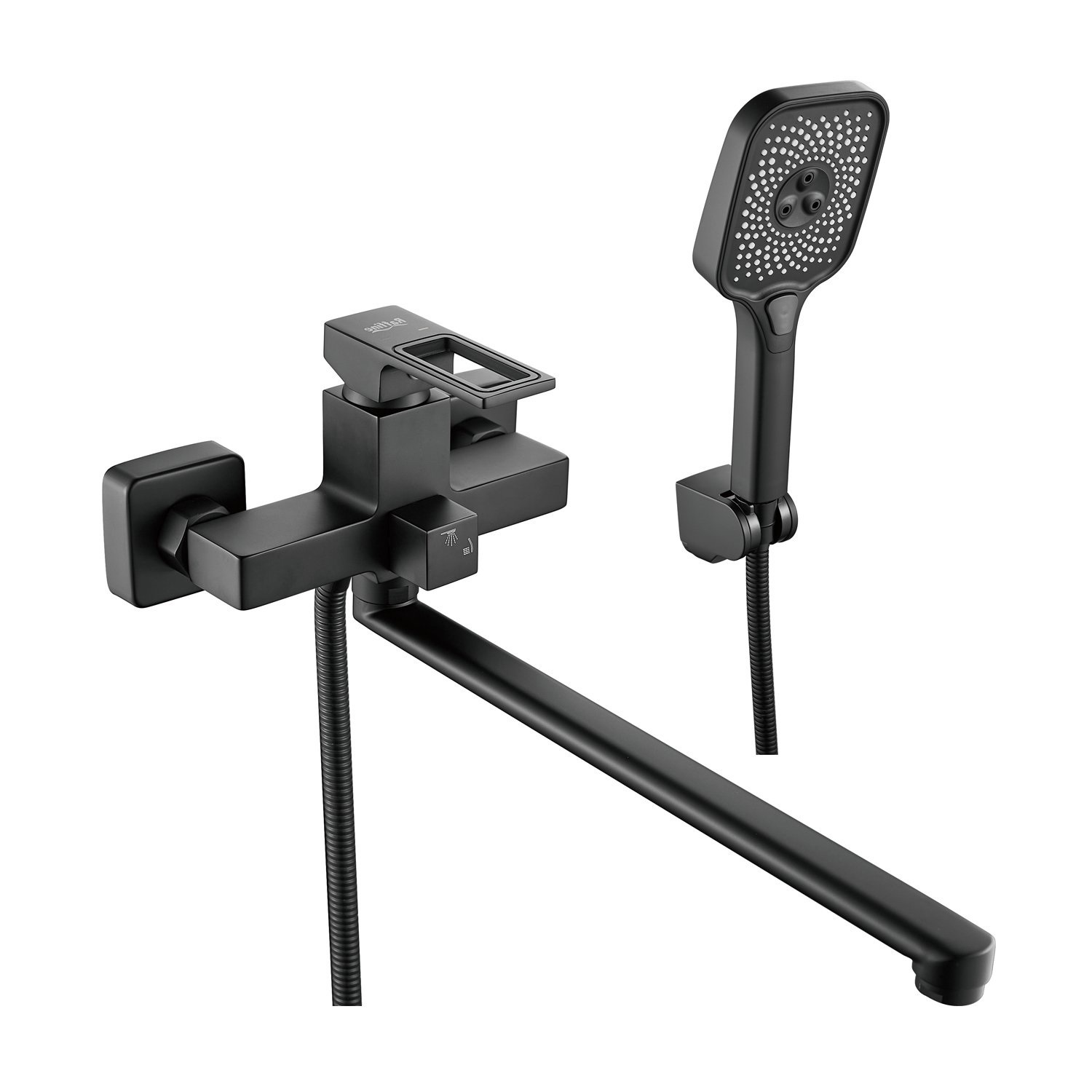 Изображение товара Смеситель для ванны Raffine F2296h однорычажный с душевой лейкой цвет черный матовый