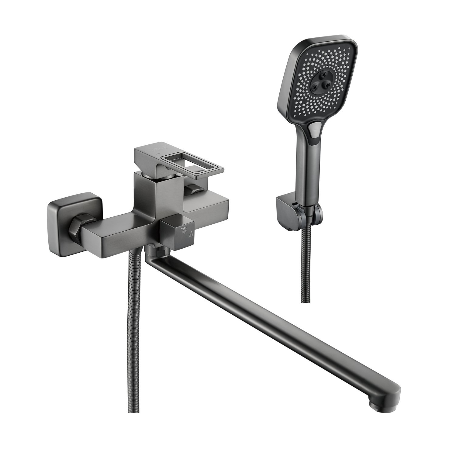 Изображение товара Смеситель для ванны Raffine F2296T матовая сталь однорычажный с душевой лейкой