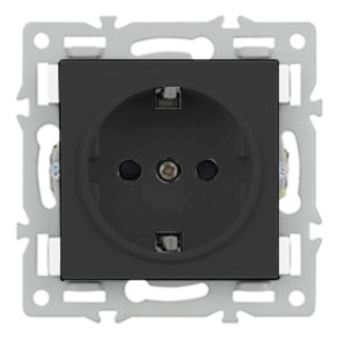 Изображение товара Розетка встраиваемая Arlight 043731 с заземлением цвет черный
