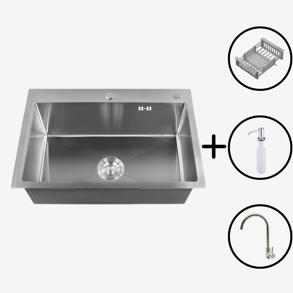 Изображение товара Мойка для кухни врезная из нержавеющей стали с дозатором Big House Bh6545-Kds 65x45 см