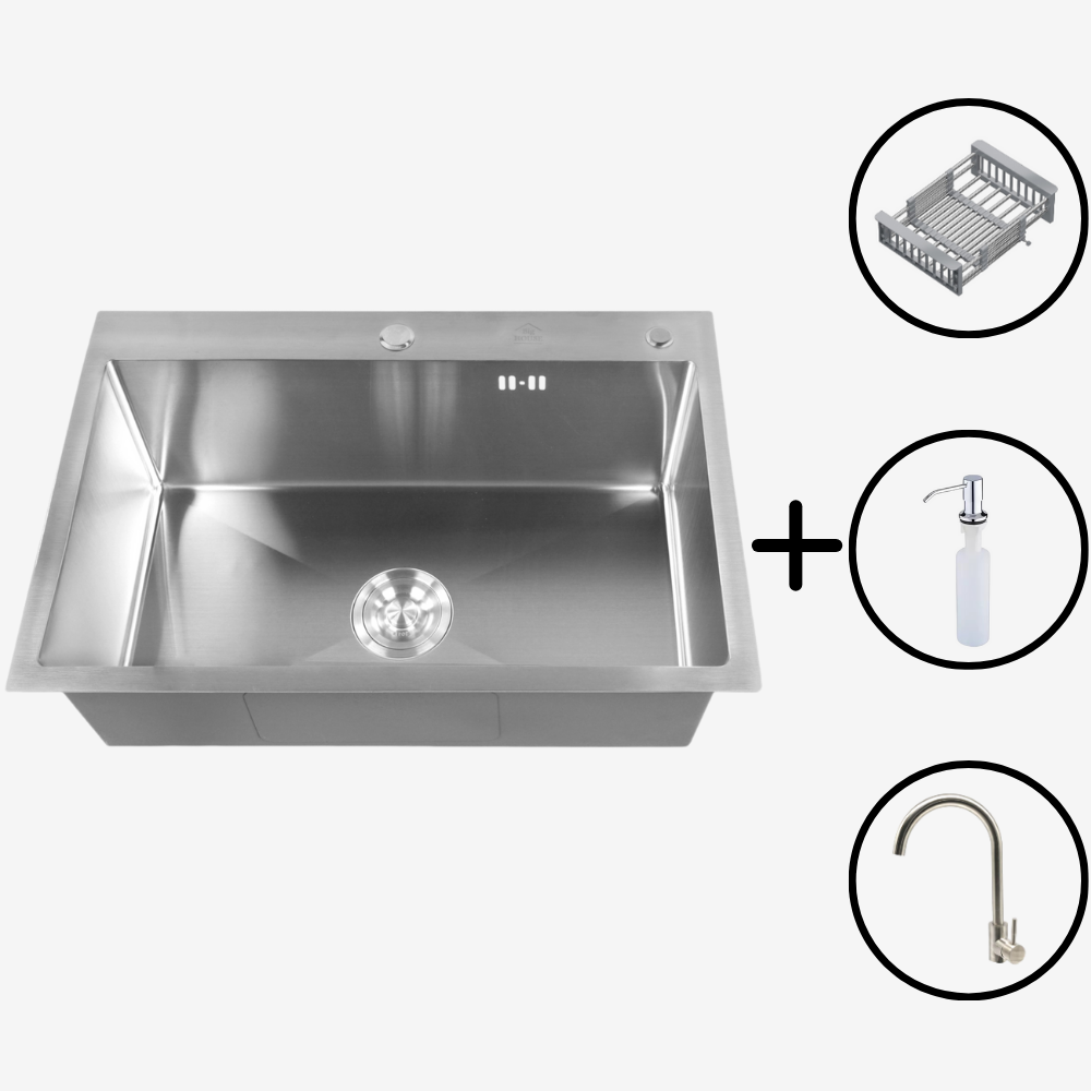Изображение товара Мойка для кухни Big House Bh6845-Kds из нержавеющей стали 45x68 см с комплектом