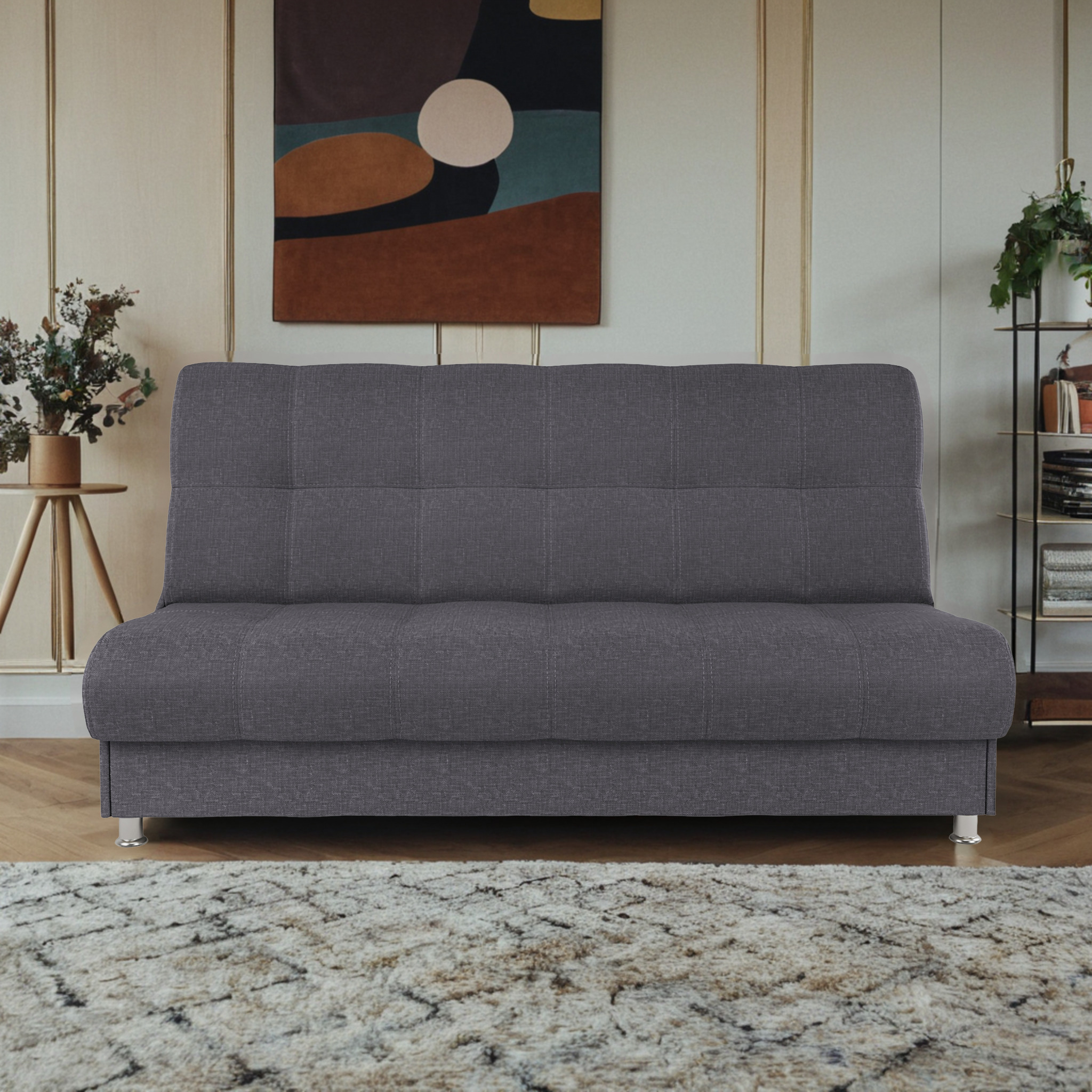 Изображение товара Диван Шарм-Дизайн БП 104210726 198x91x90 см рогожка цвет серый